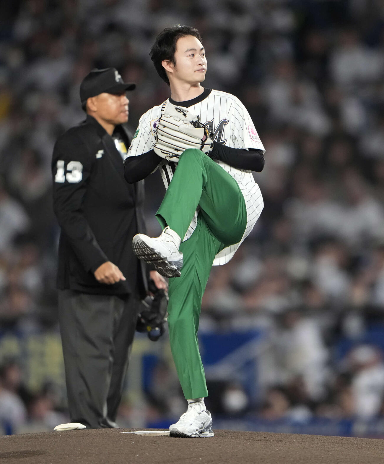 始球式を務める森永悠希（撮影・小島史椰）