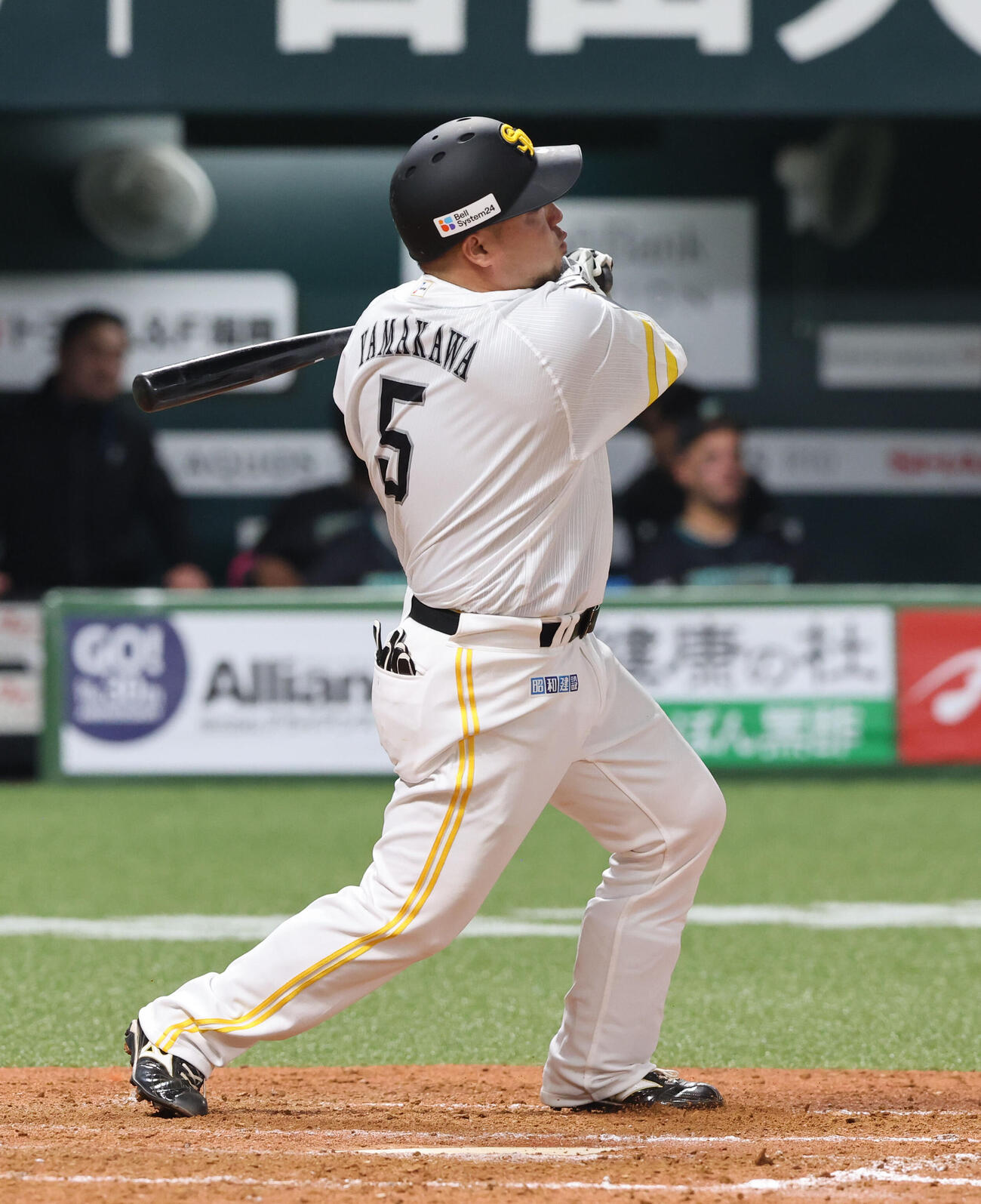 ソフトバンク対日本ハム　4回裏ソフトバンク無死、山川は左中間に同点となる本塁打を放つ（撮影・梅根麻紀）