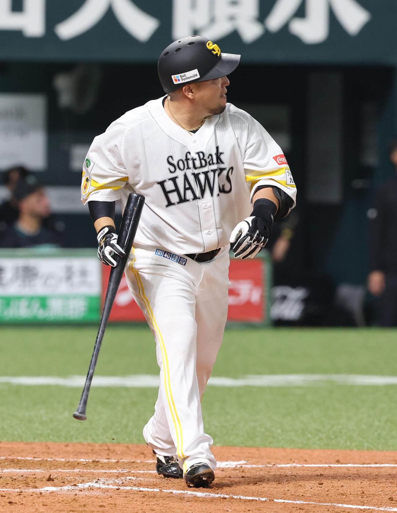 ソフトバンク対日本ハム　4回裏ソフトバンク無死、山川は左中間に同点となる本塁打を放つ（撮影・梅根麻紀）