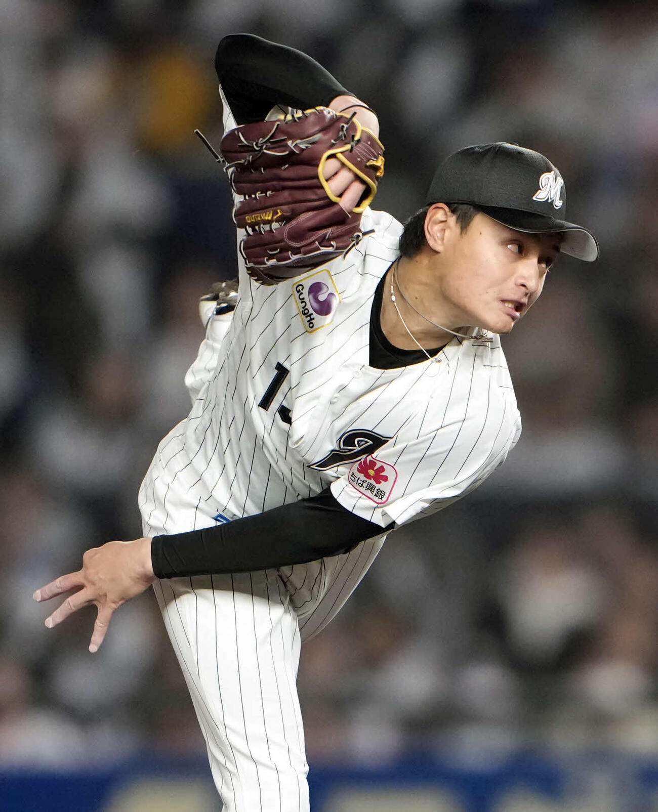 ロッテ対西武　ロッテ先発の毛利（撮影・小島史椰）