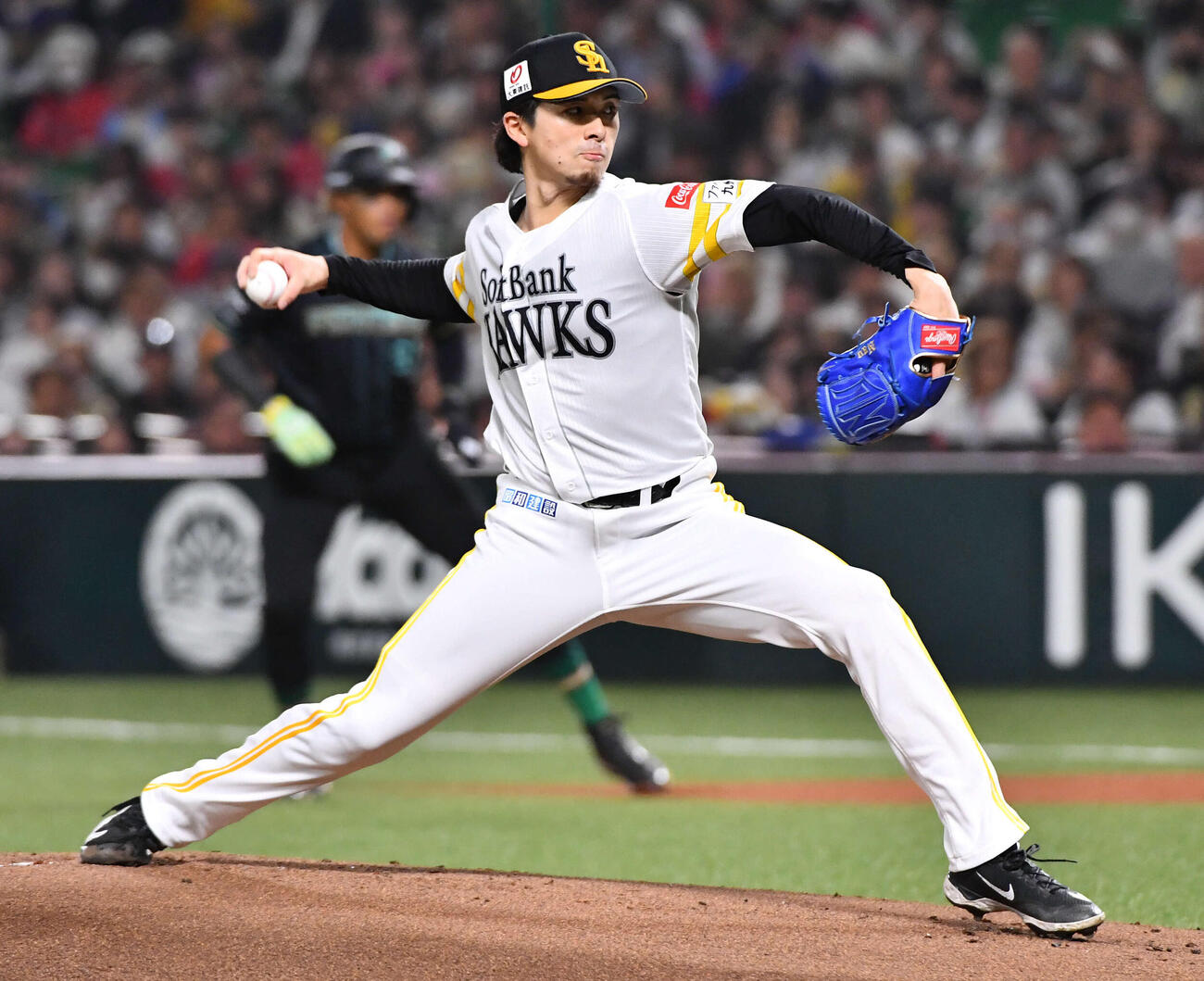 ソフトバンク対日本ハム　ソフトバンク先発の上沢（撮影・岩下翔太）