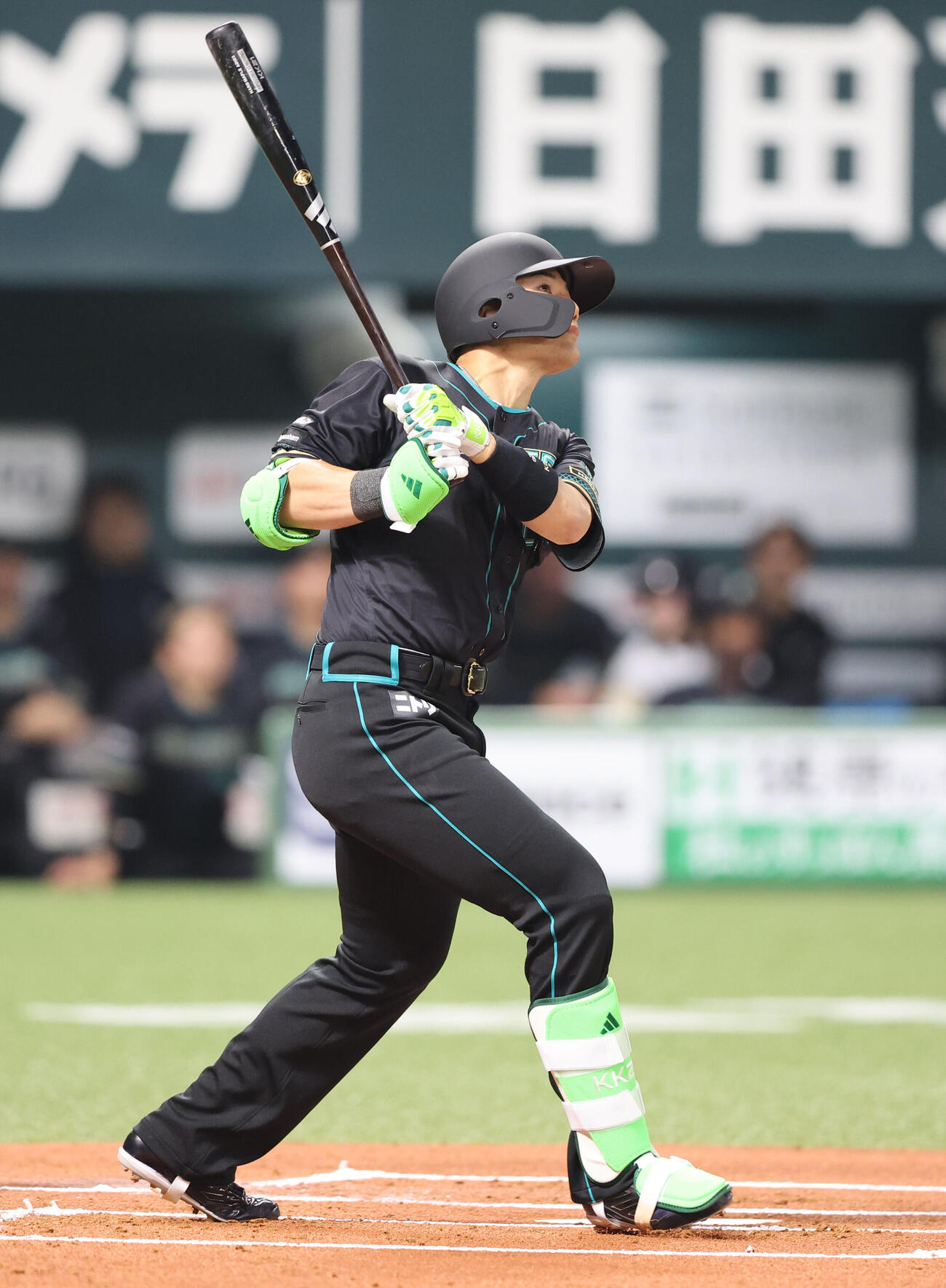 ソフトバンク対日本ハム　1回表日本ハム無死一塁、清宮幸は右越えに先制となる2点本塁打を放つ（撮影・梅根麻紀）