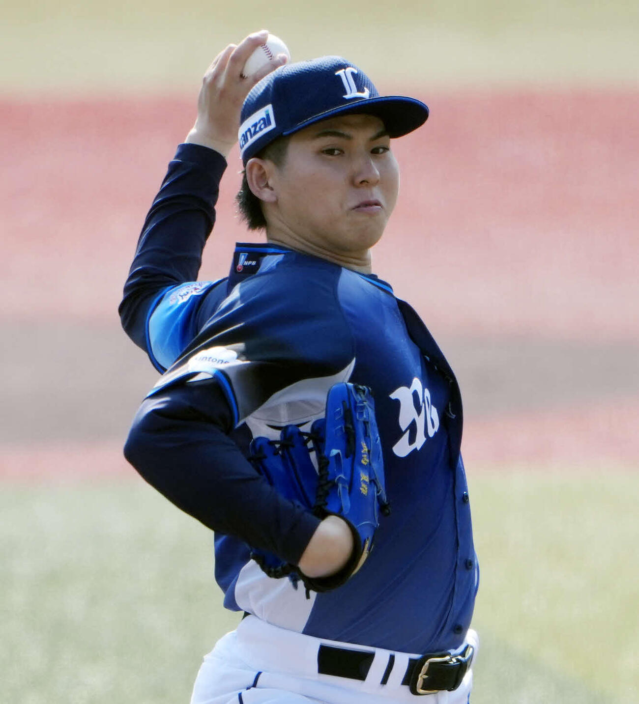 ロッテ対西武　西武先発の武内（撮影・小島史椰）
