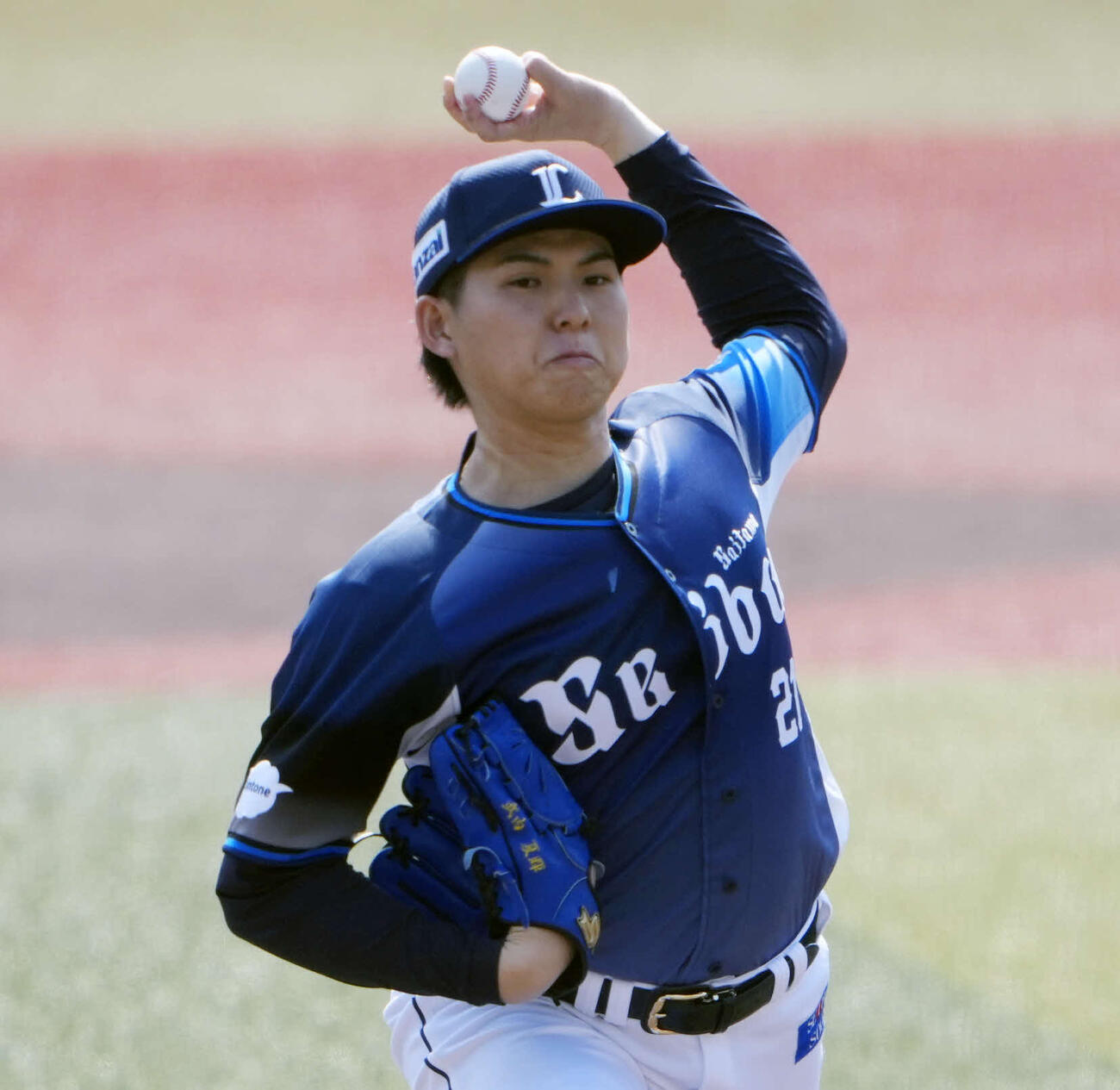 ロッテ対西武　西武先発の武内（撮影・小島史椰）