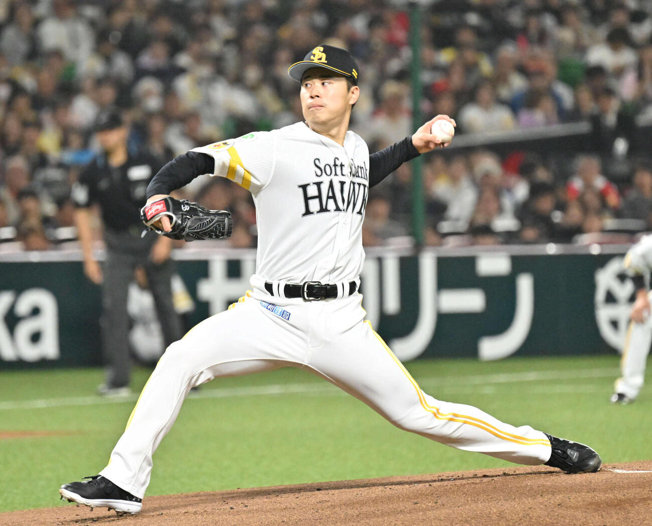 ソフトバンク先発の松本晴（撮影・林敢治）