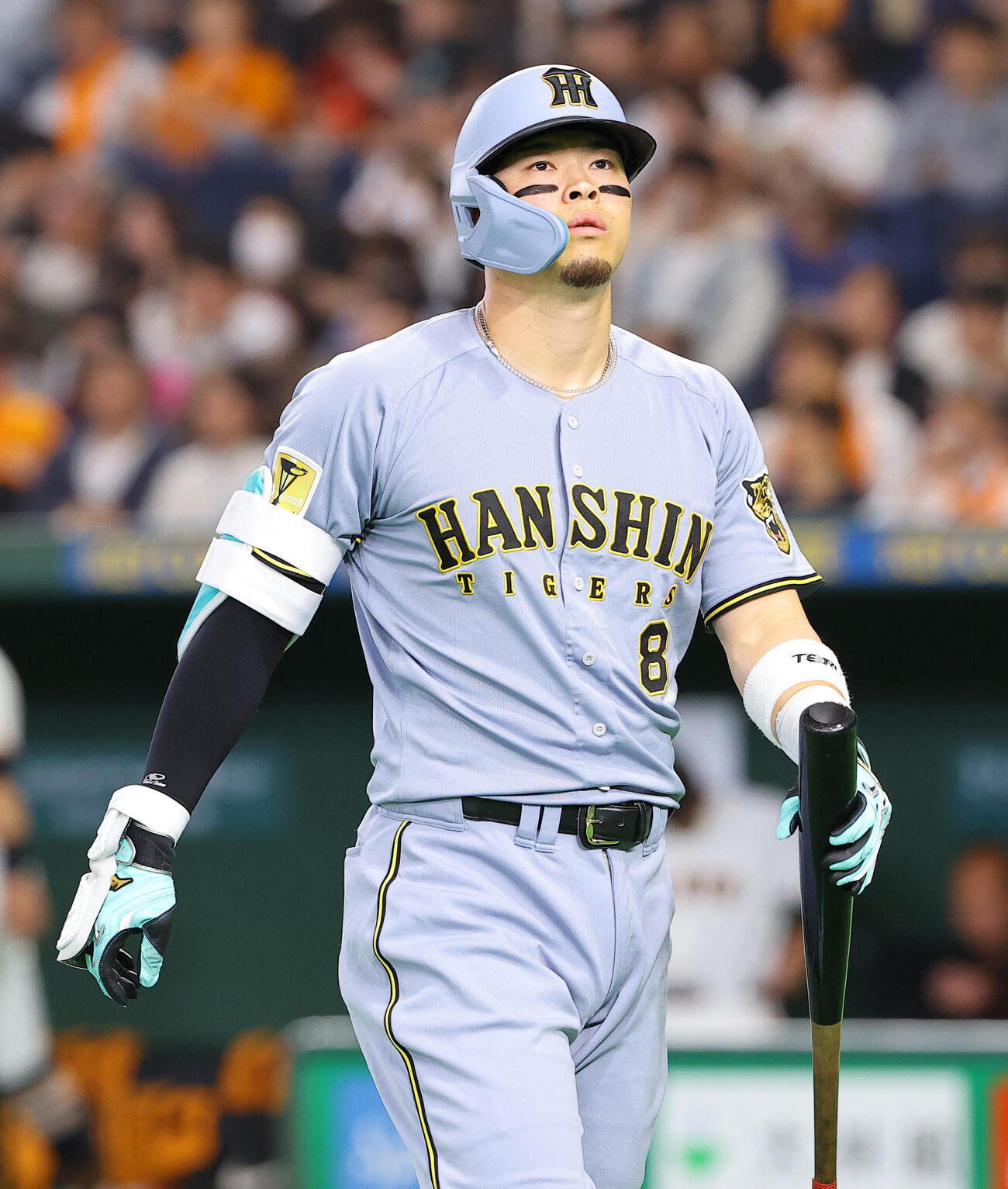 巨人対阪神　1回表阪神2死、佐藤は三振に倒れる（撮影・上田博志）