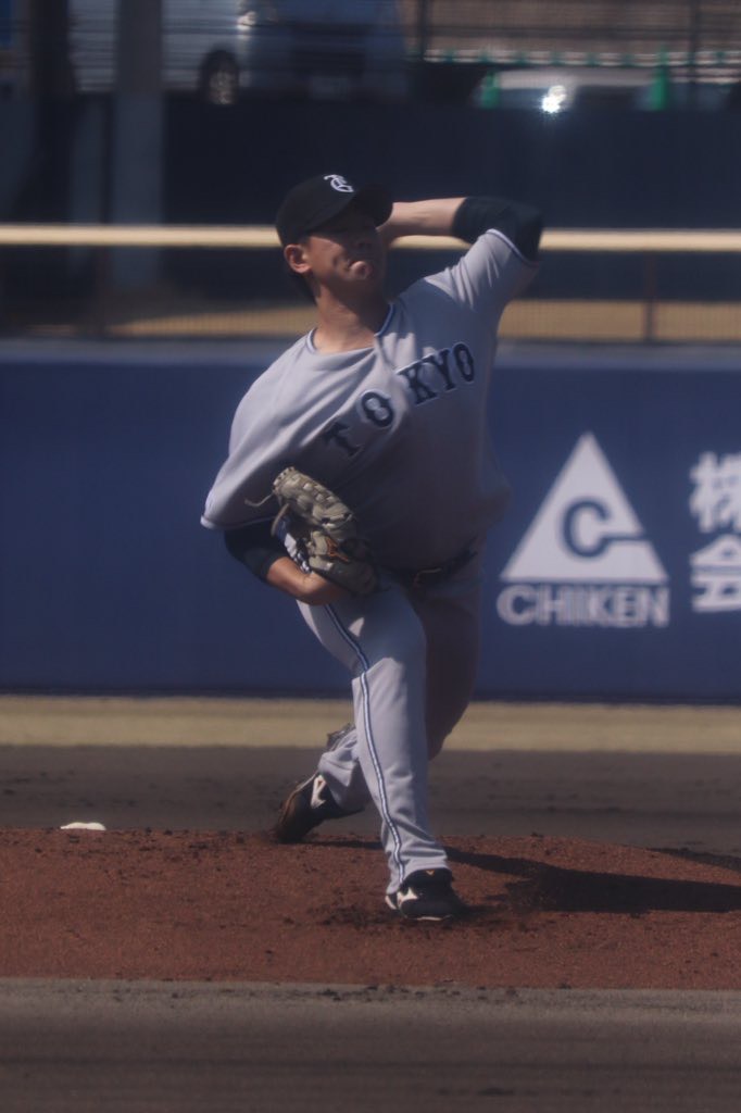 2軍戦に登板する巨人井上（撮影・小早川宗一郎）