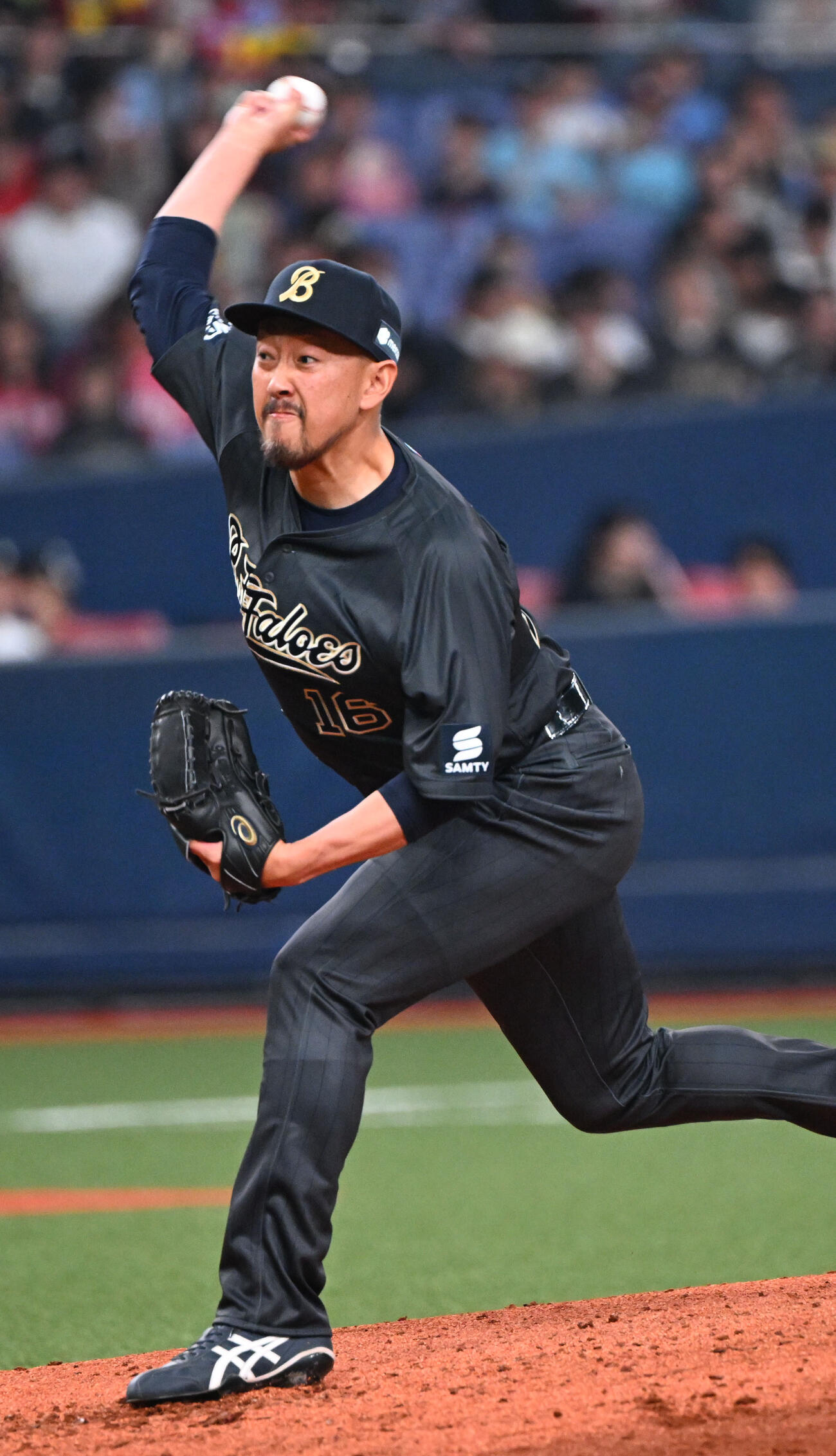 オリックス対楽天　5回に登板するオリックス平野（撮影・和賀正仁）