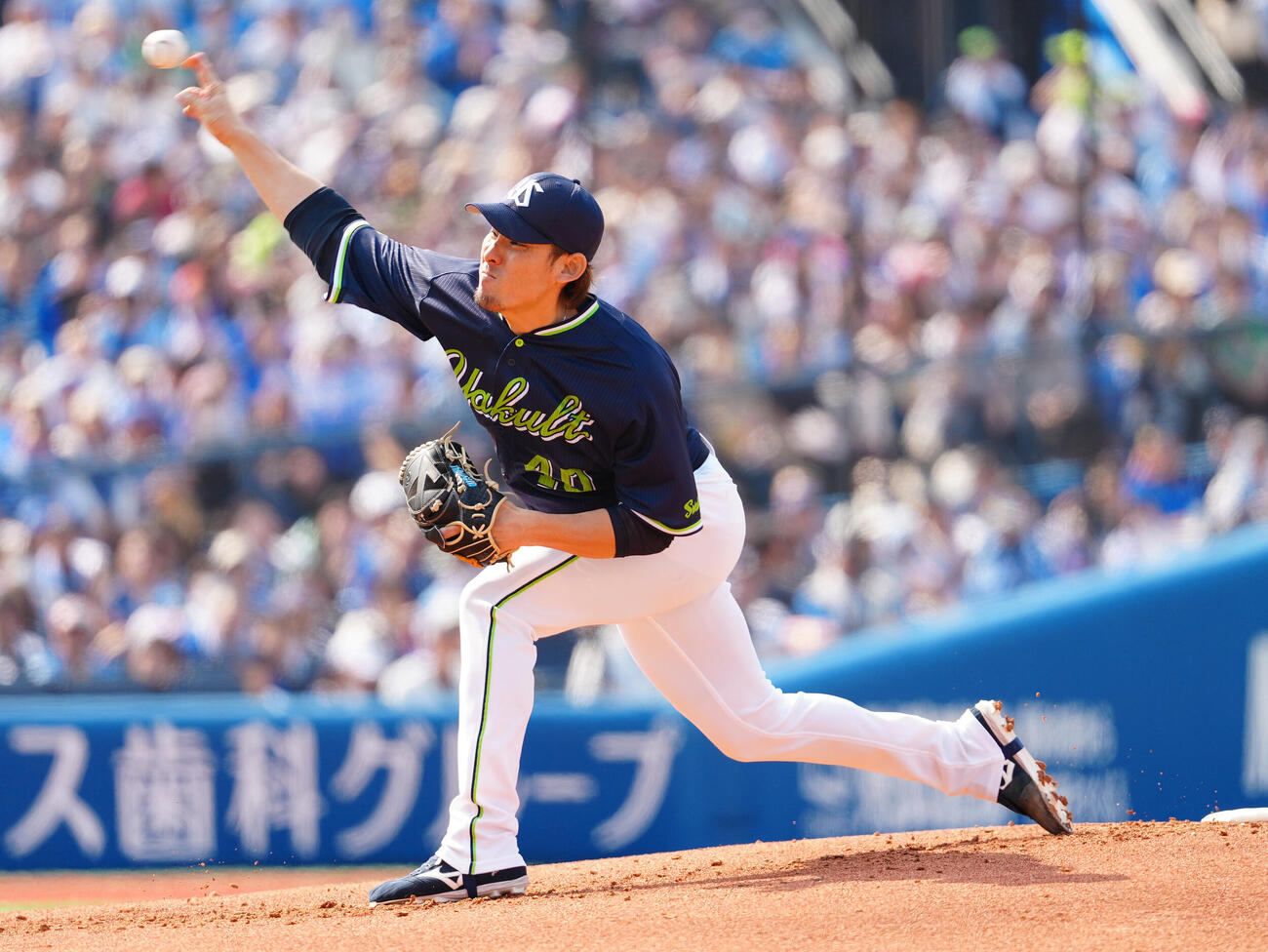 DeNA対ヤクルト　先発し力投するヤクルト高梨（撮影・鈴木みどり）
