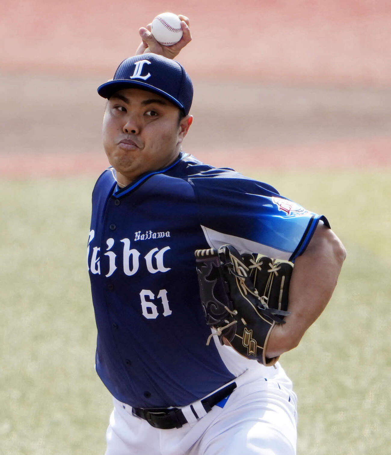 ロッテ対西武　西武先発の平良（撮影・小島史椰）