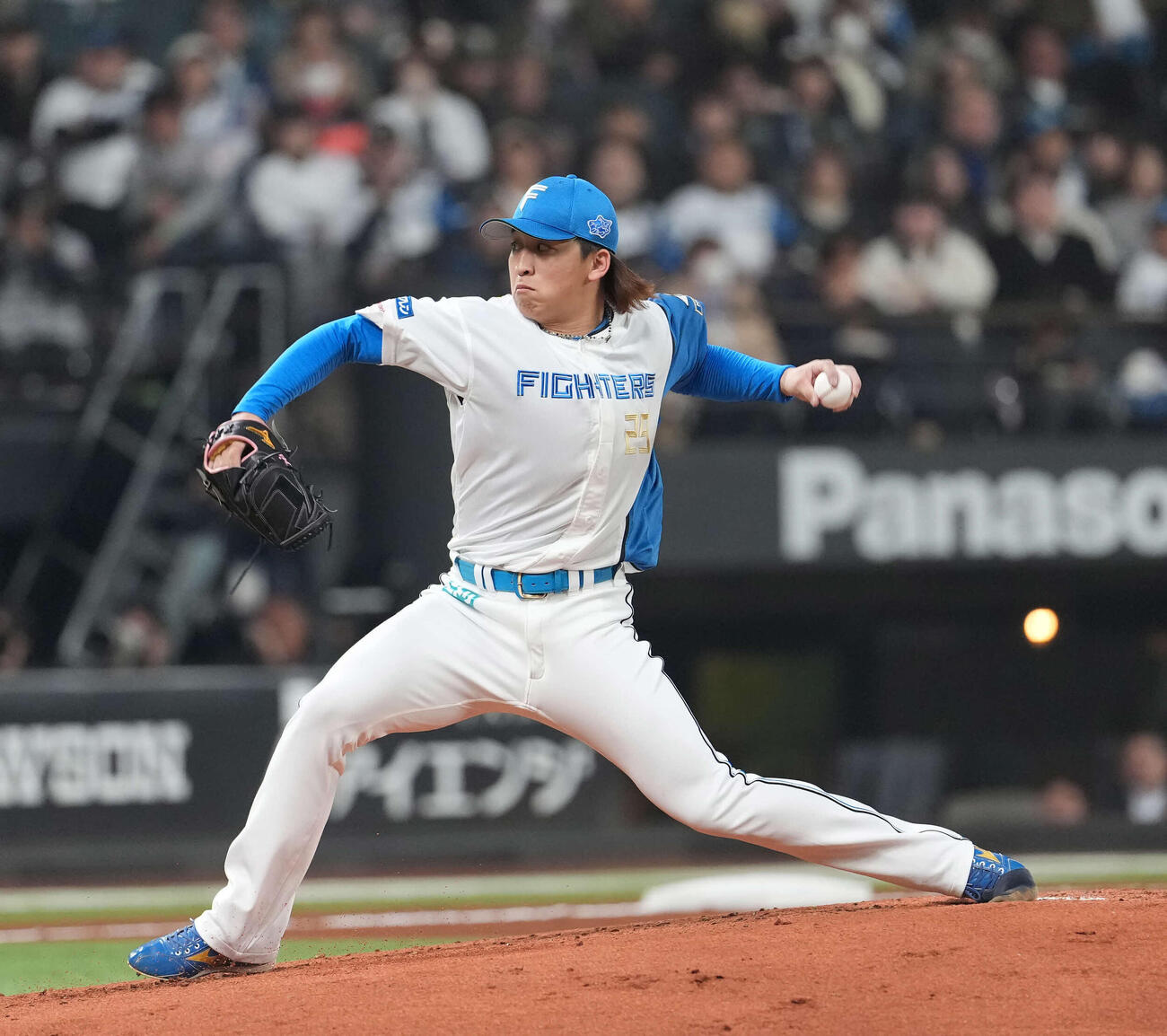 日本ハム対ロッテ　日本ハム先発の細野（撮影・井上学）