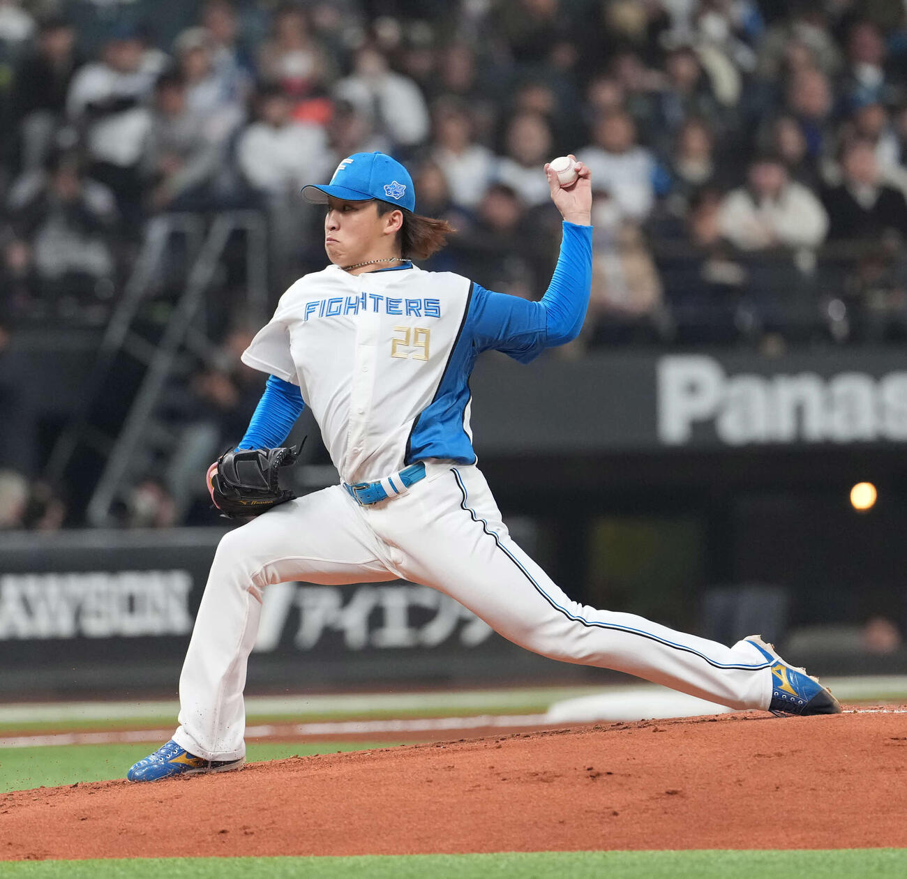 日本ハム対ロッテ　日本ハム先発の細野（撮影・井上学）