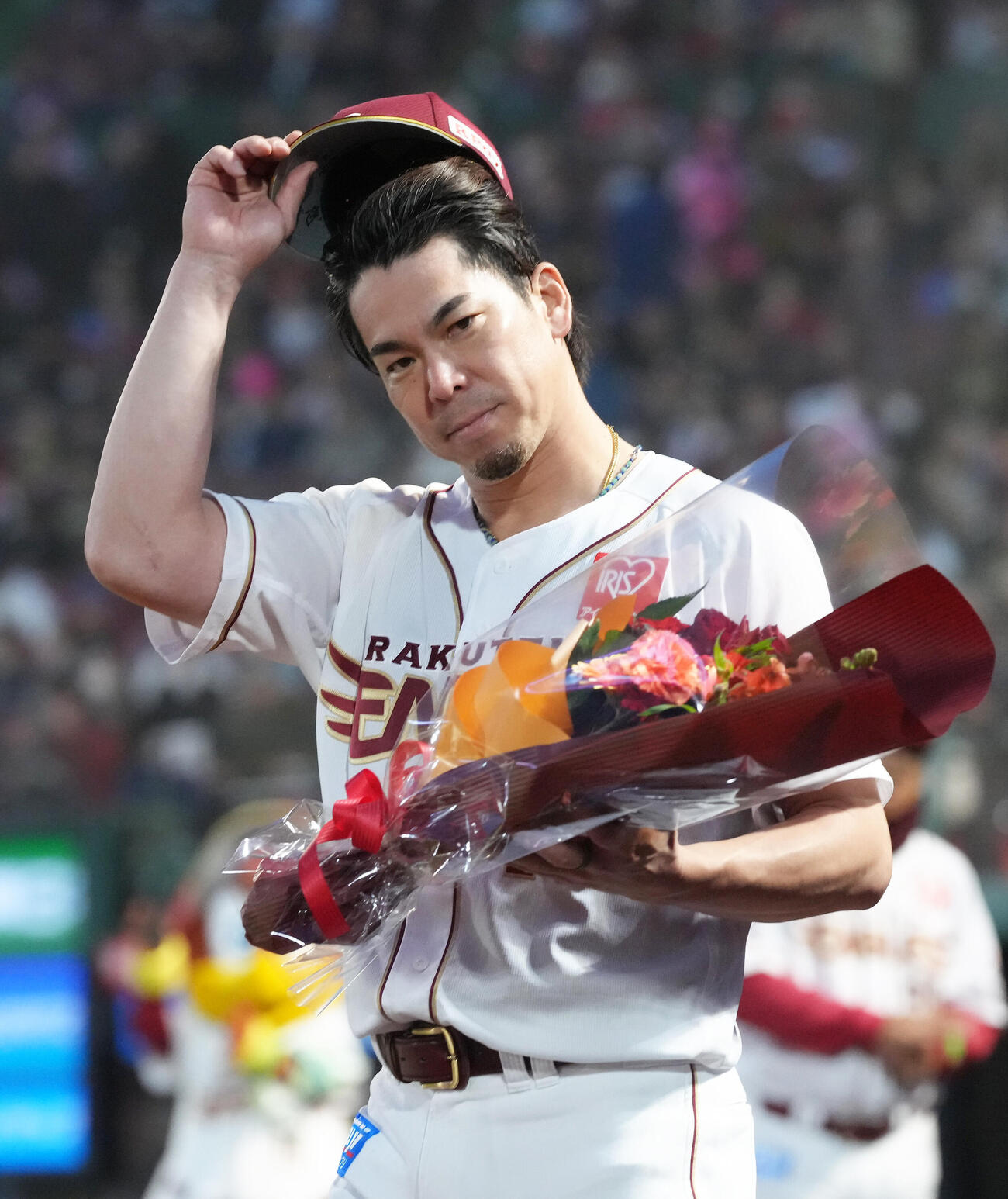 楽天対ソフトバンク　日米通算2500投球回を達成した楽天前田健（撮影・足立雅史）