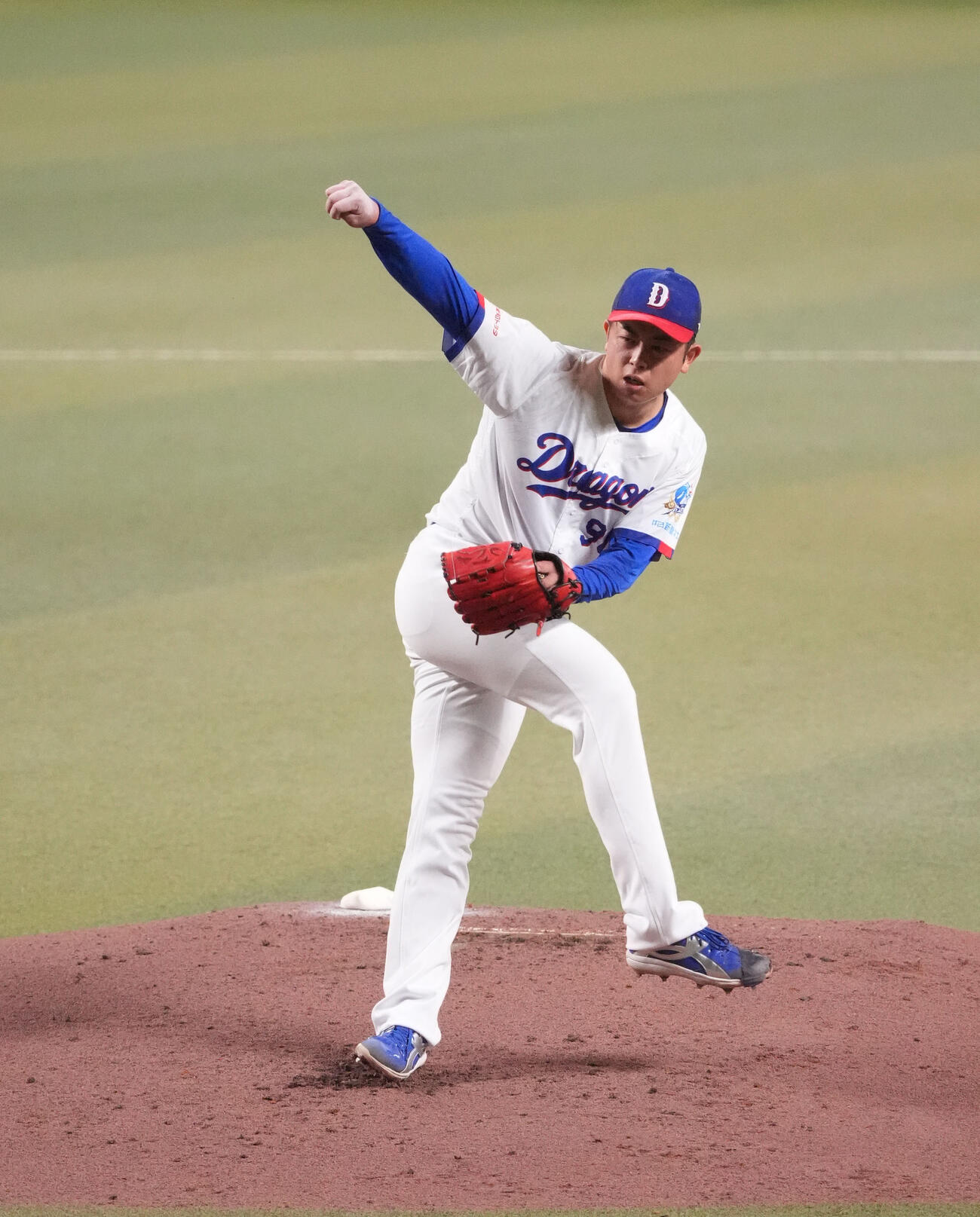 中日対巨人　試合前、シート打撃に登板する松山（撮影・森本幸一）