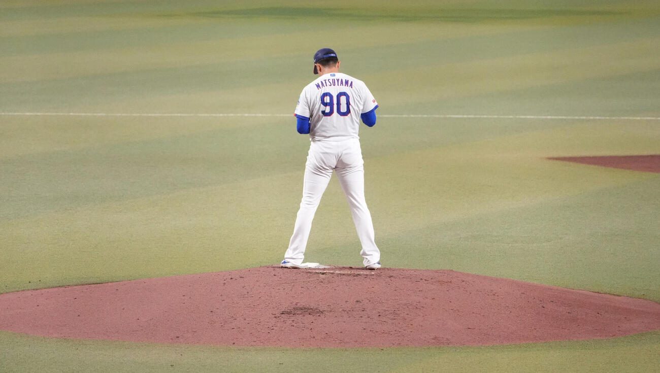 中日対巨人　試合前、シート打撃に登板する松山（撮影・森本幸一）