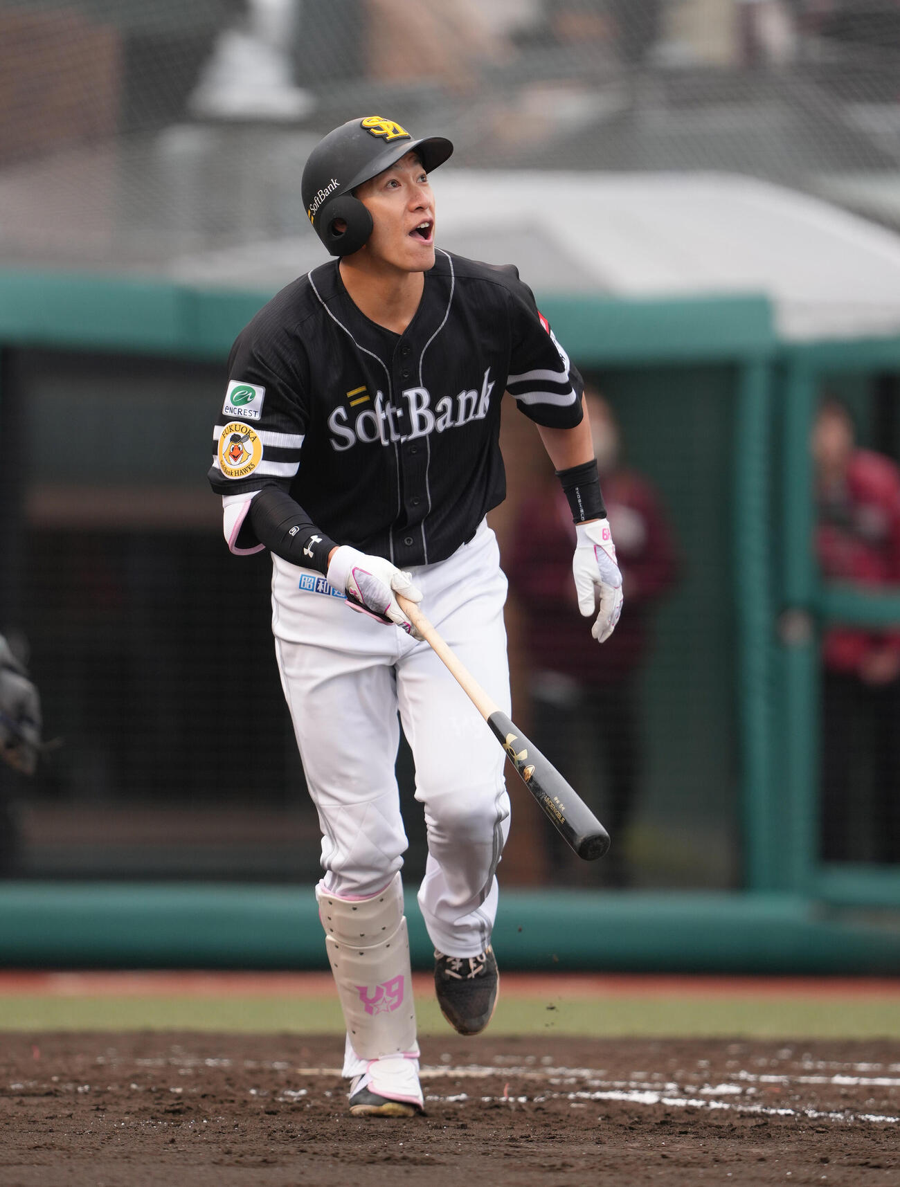楽天対ソフトバンク　3回表ソフトバンク1死一塁、柳田は右越え2点本塁打を放つ（撮影・足立雅史）