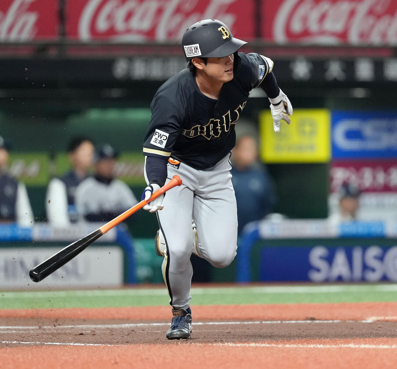 西武対オリックス　6回表オリックス1死一塁、右前に安打を放った太田（撮影・たえ見朱実）
