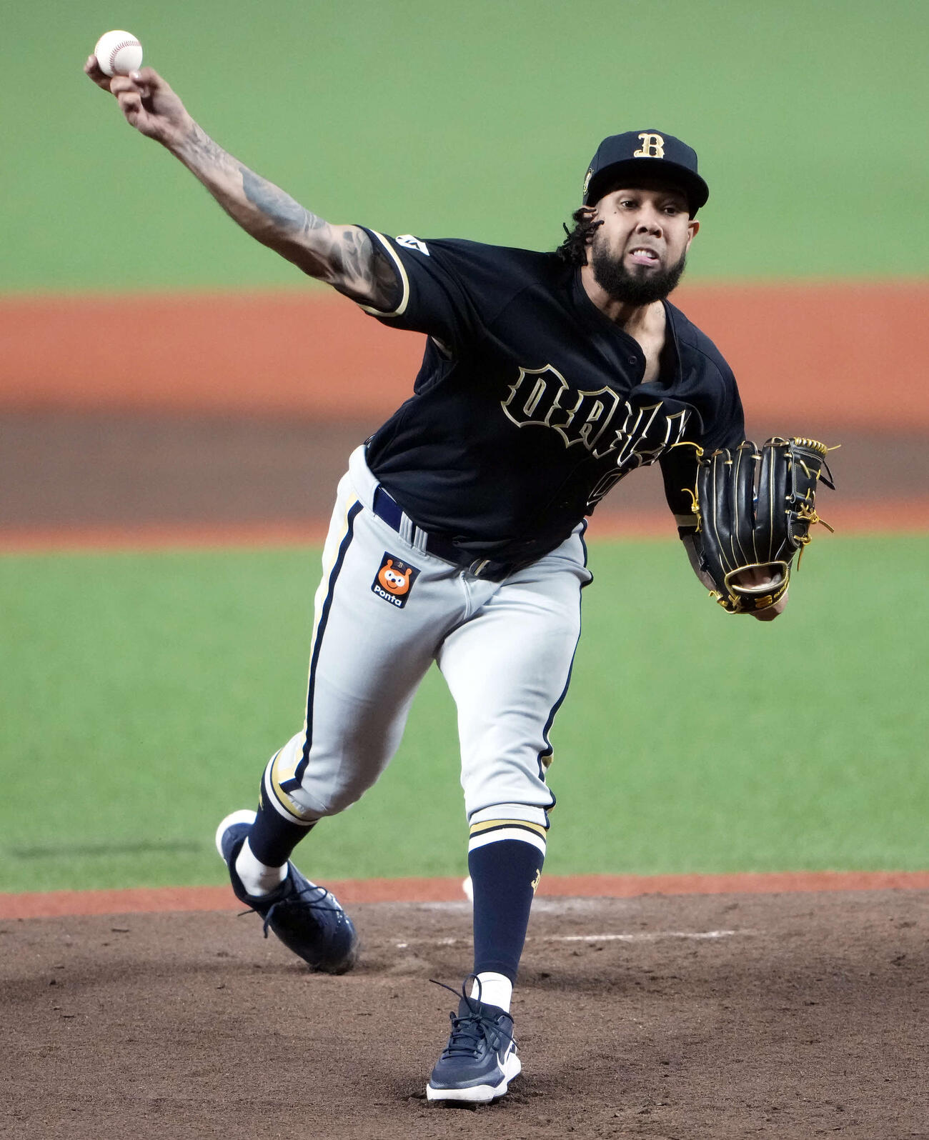 オリックス先発のエスピノーザ（撮影・小島史椰）