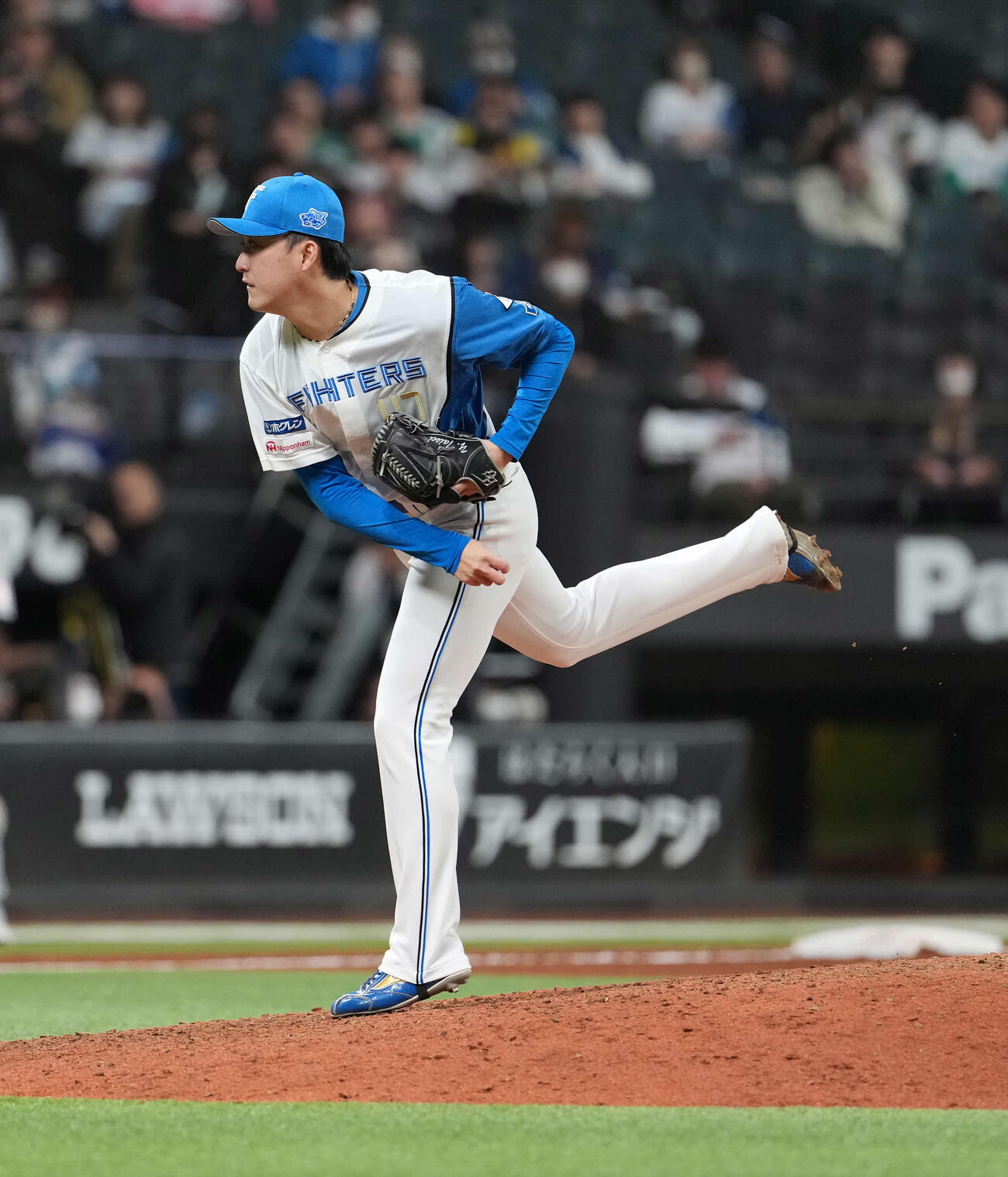 日本ハム対ロッテ　日本ハムの柳川（撮影・井上学）