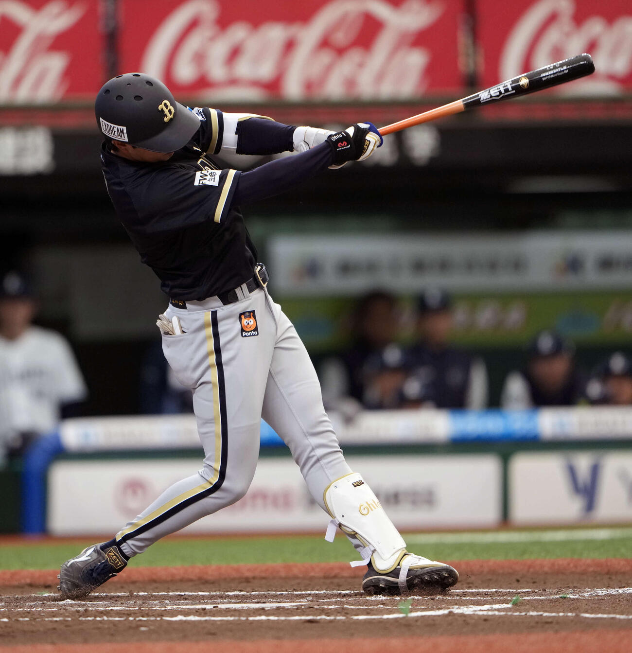 西武対オリックス　6回表オリックス無死一、三塁、適時二塁打を放つ太田（撮影・小島史椰）
