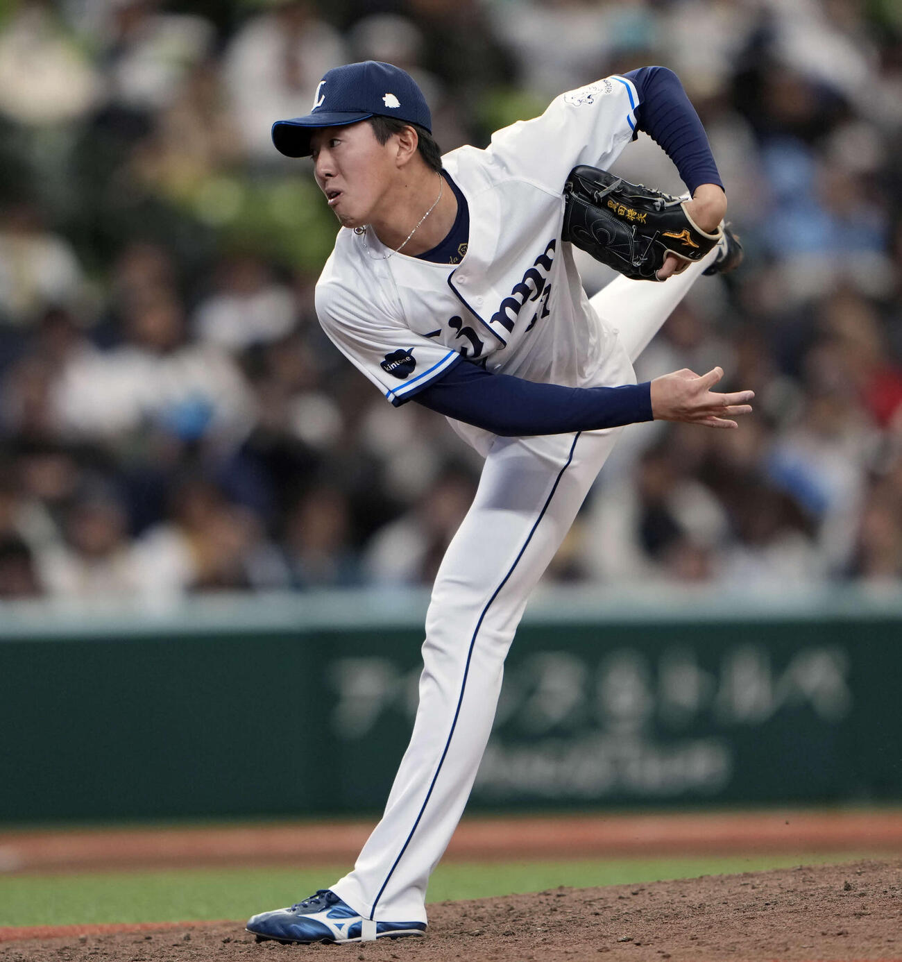 9回表4番手で登板する西武黒田（撮影・小島史椰）