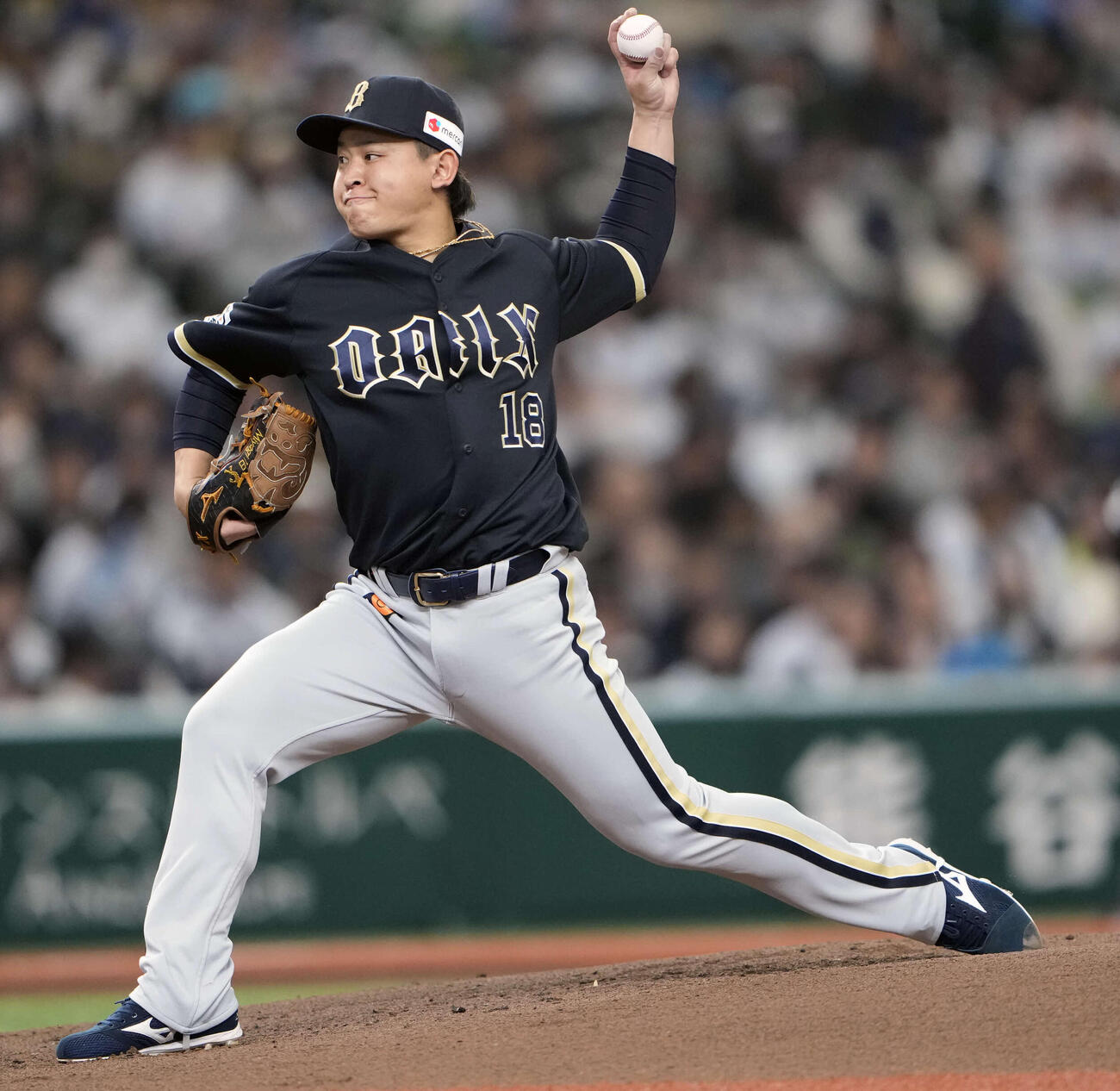 オリックス先発の宮城（撮影・小島史椰）