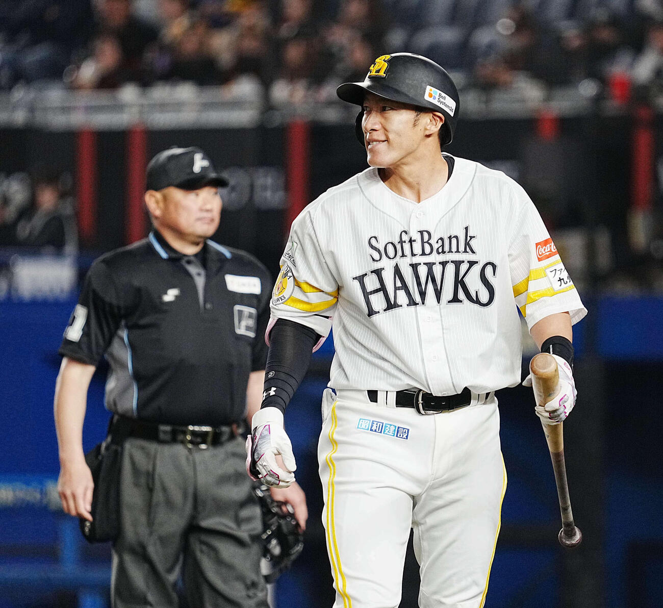 ロッテ対ソフトバンク　6回表ソフトバンク2死、柳田は空振り三振に倒れる（撮影・小沢裕）