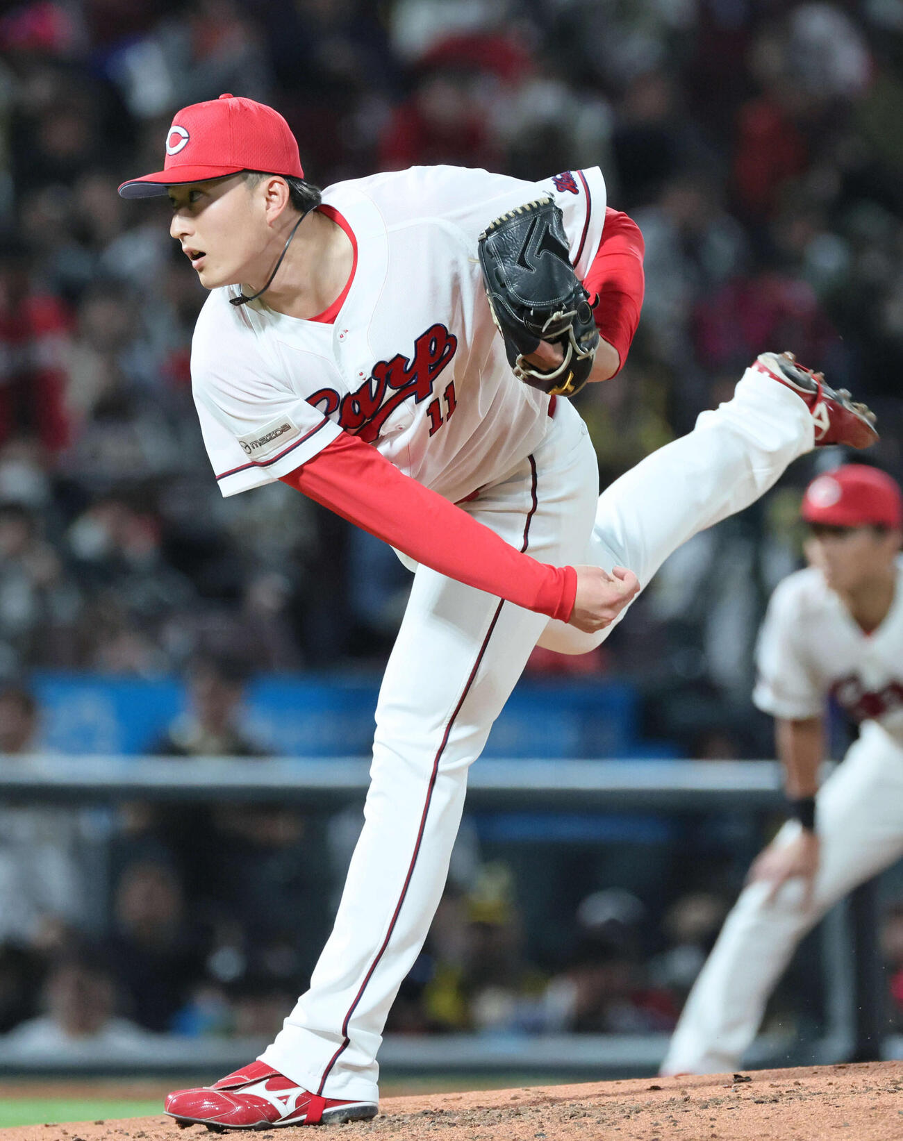 広島対阪神　7回表阪神、広島2番手の斉藤汰（撮影・加藤孝規）