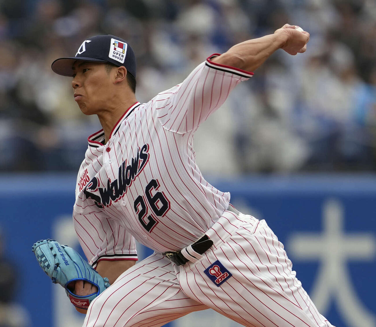 ヤクルト対中日　ヤクルト先発の山野（撮影・小島史椰）