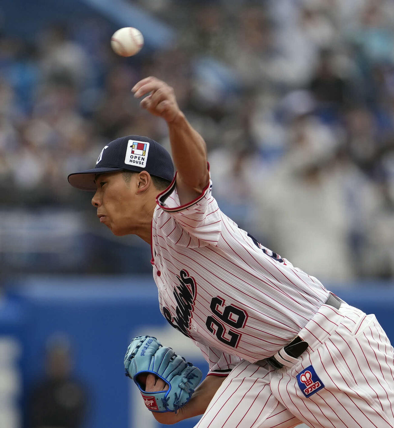 ヤクルト対中日　ヤクルト先発の山野（撮影・小島史椰）