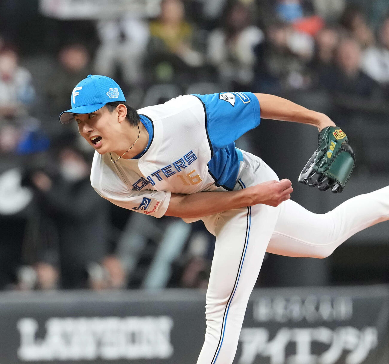 日本ハム対オリックス　力投する日本ハム先発の達（撮影・井上学）