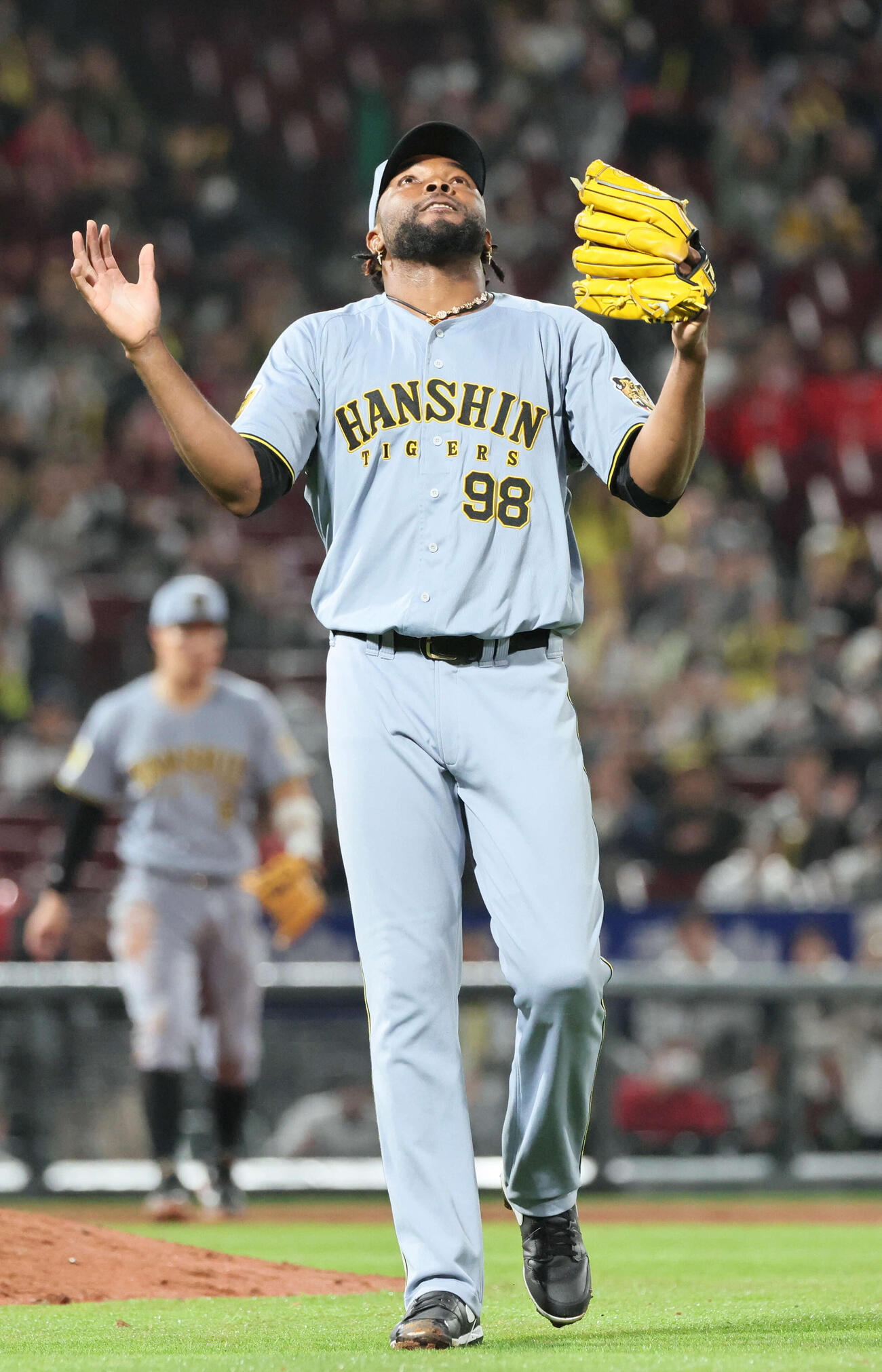 広島対阪神　10回裏広島、最後を締めたドリス（撮影・加藤孝規）