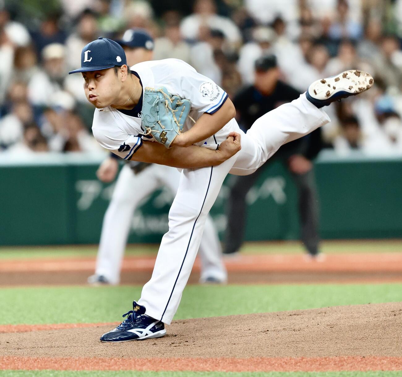西武対楽天　西武先発の平良（撮影・河田真司）