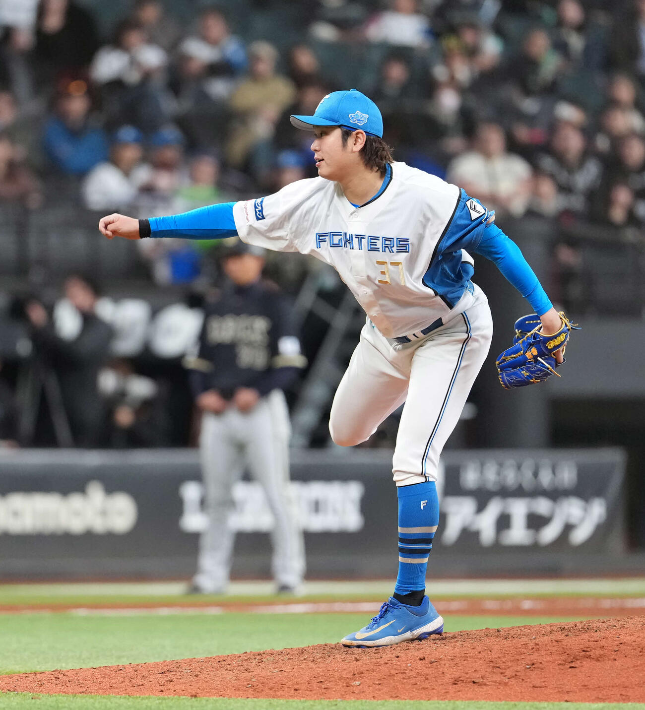日本ハム対オリックス　日本ハムの古林睿煬（撮影・井上学）
