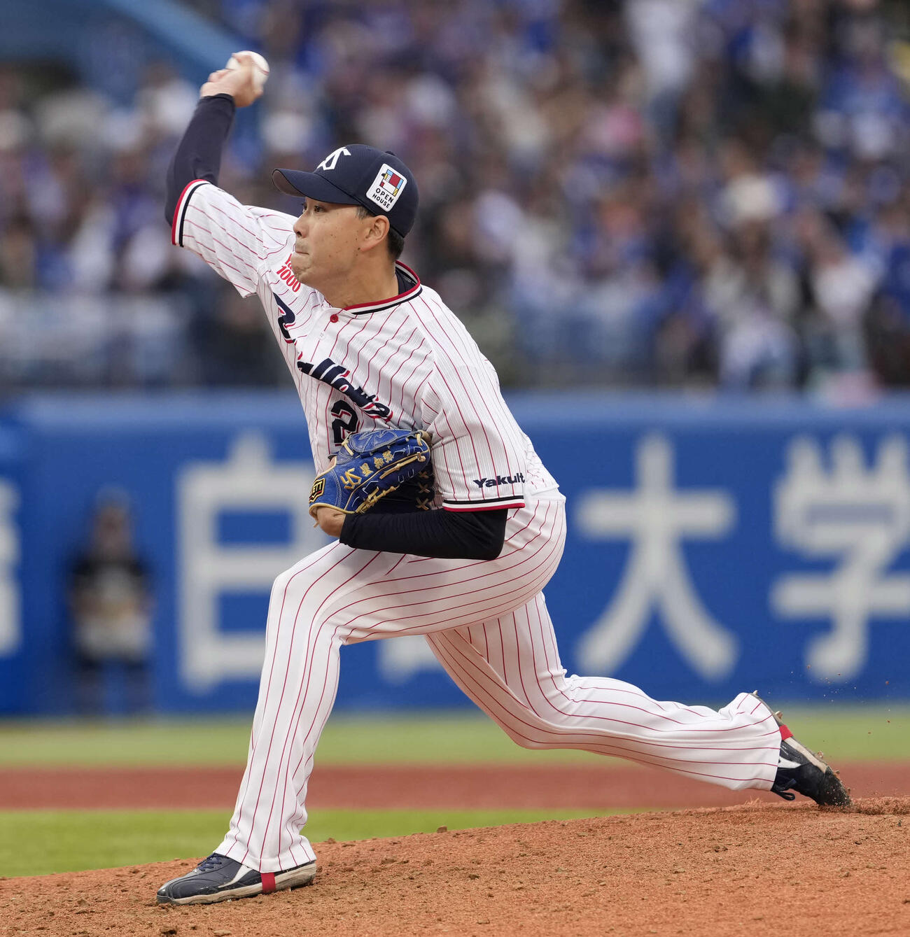 ヤクルト対中日　8回表4番手で登板し力投するヤクルト星（撮影・小島史椰）