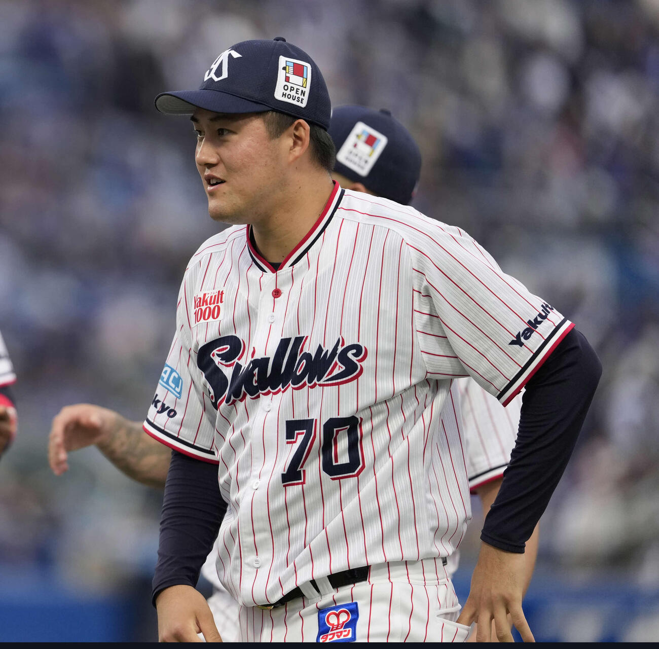 ヤクルト対中日　プロ初勝利する広沢（撮影・小島史椰）