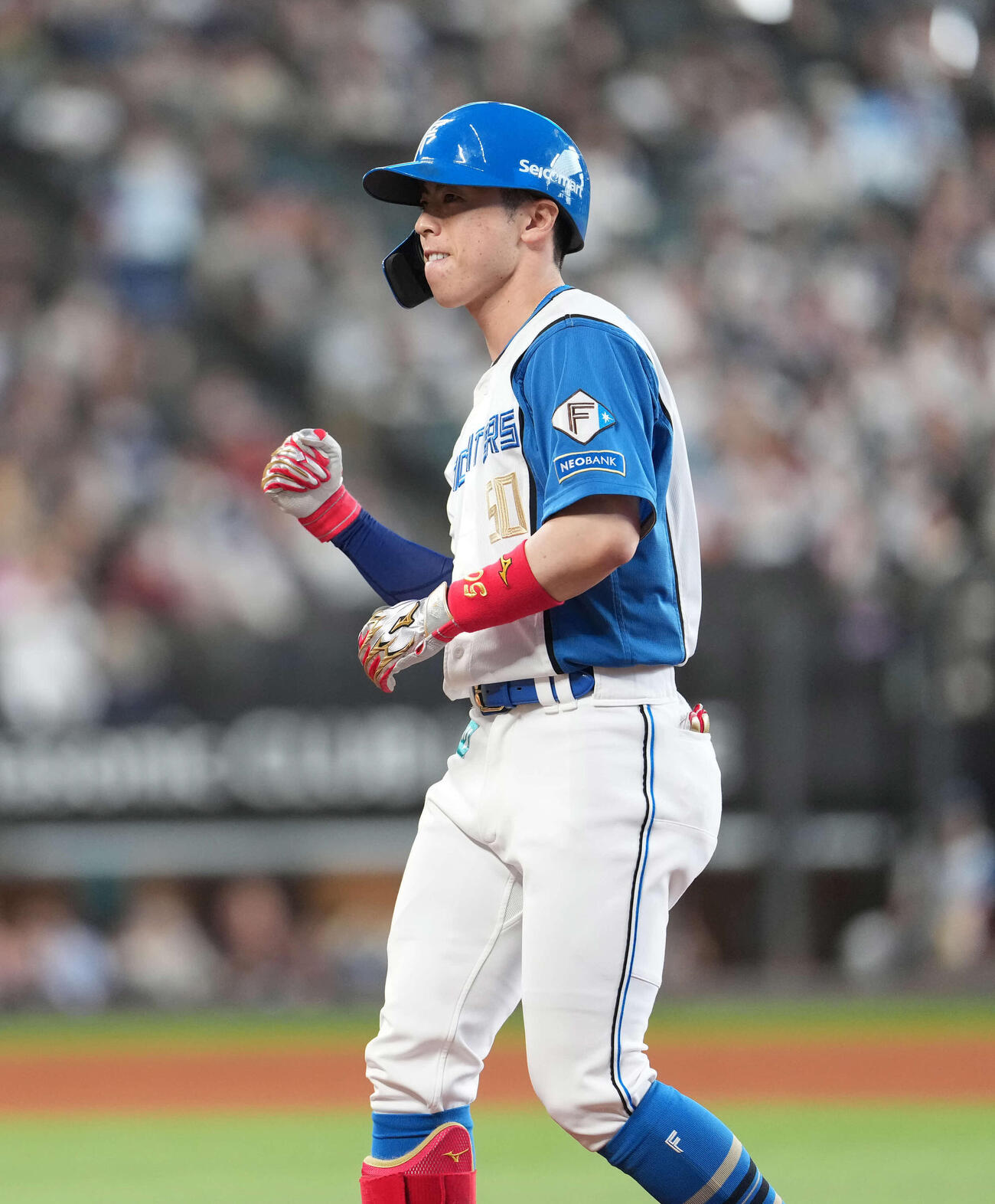 日本ハム対オリックス　8回に適時打を放つ五十幡（撮影・井上学）