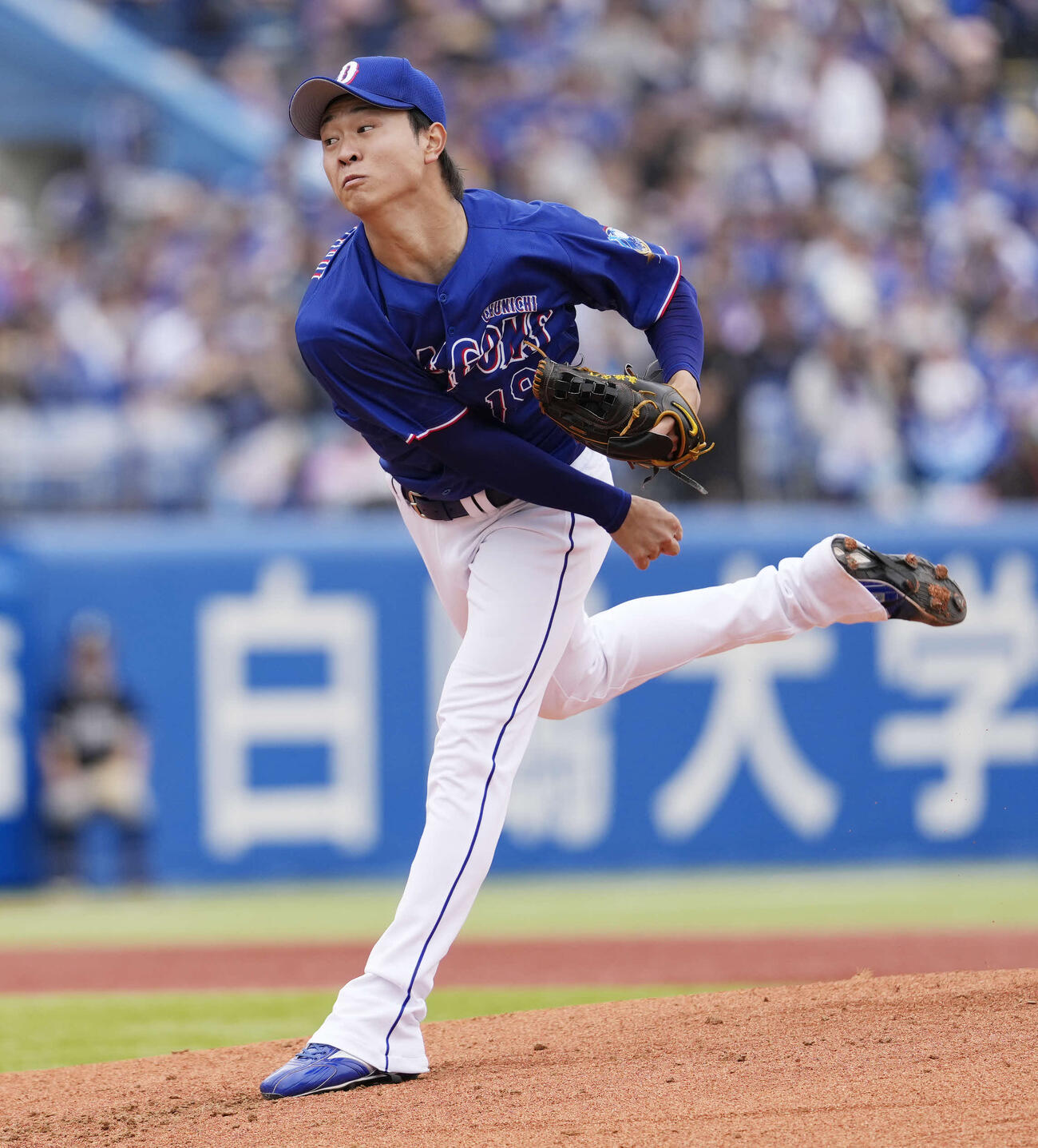 ヤクルト対中日　中日先発の高橋宏（撮影・小島史椰）