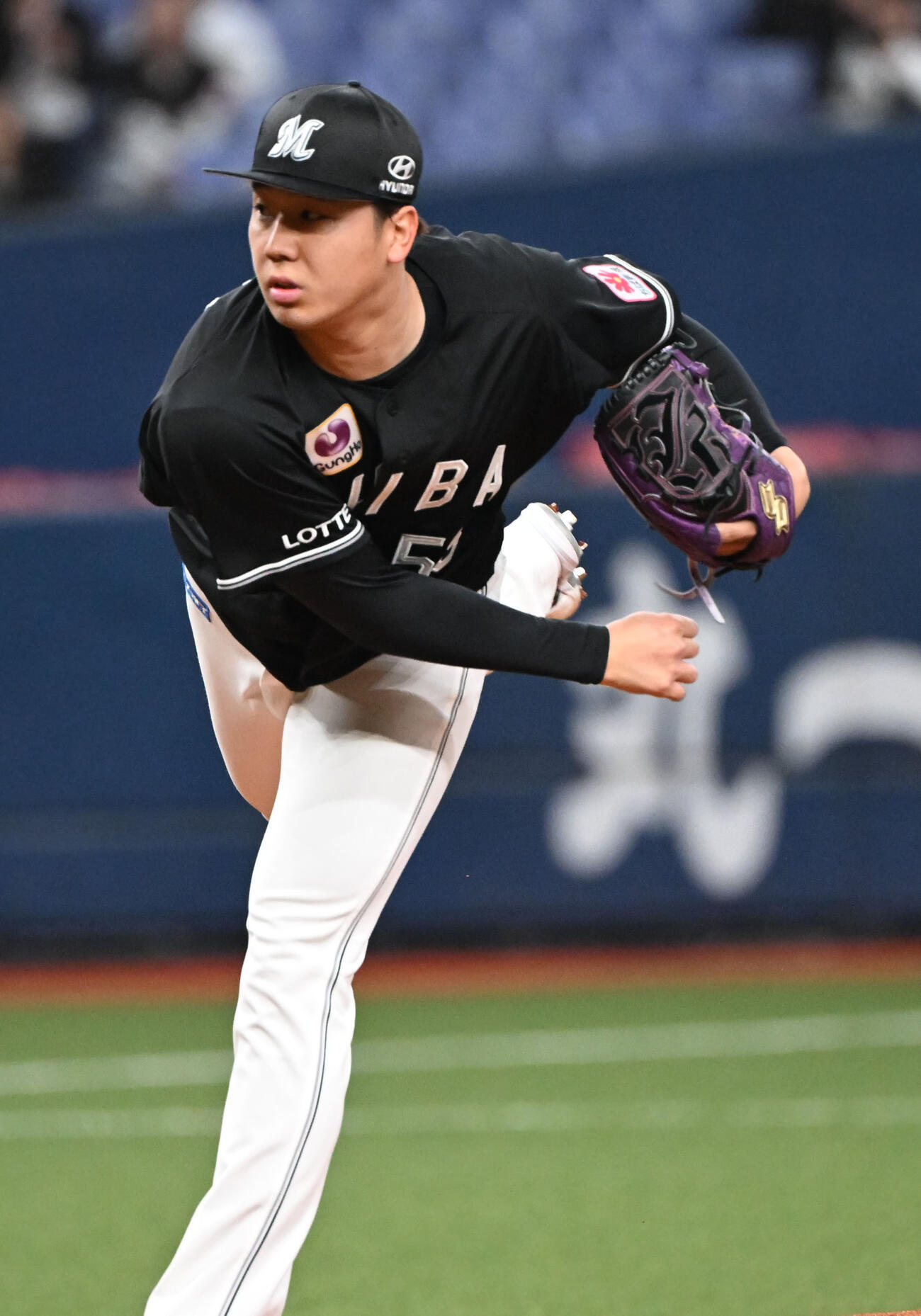 オリックス対ロッテ　先発するロッテ木村（撮影・和賀正仁）
