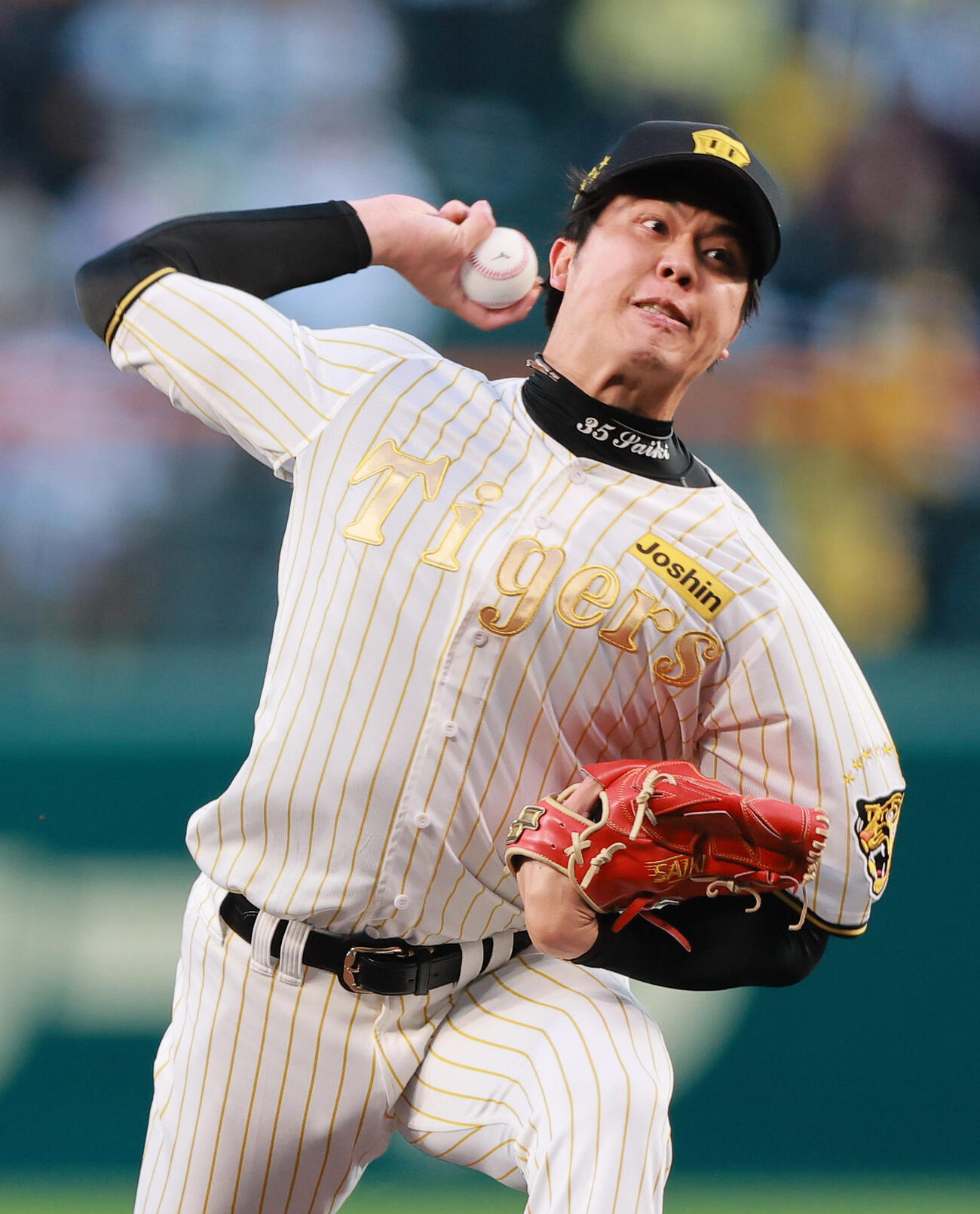 阪神対ヤクルト　阪神先発の才木（撮影・上山淳一）