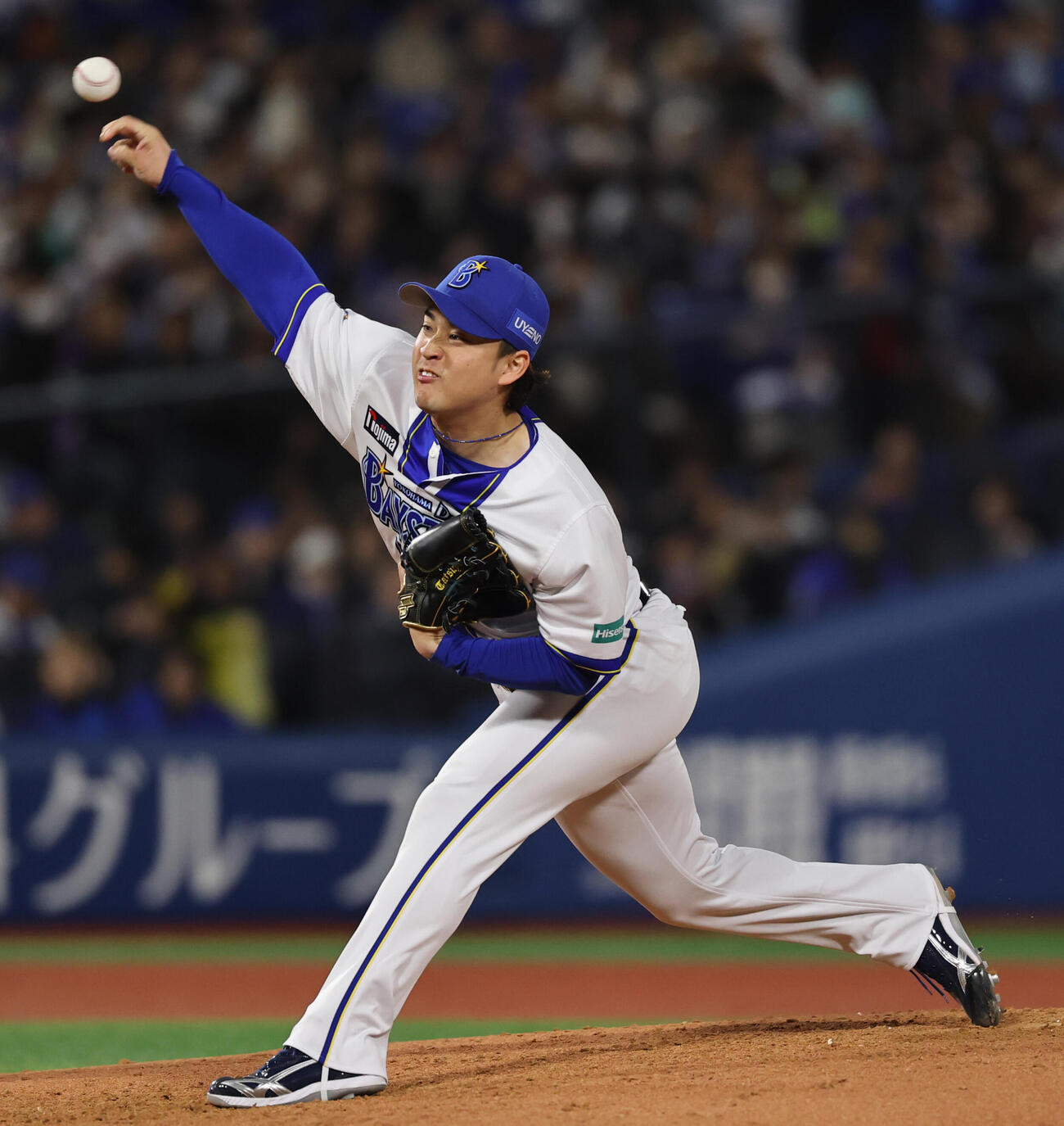 DeNA対中日　力投するDeNA橋本（撮影・野上伸悟）