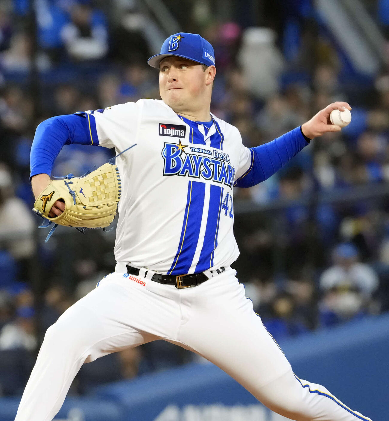 DeNA対中日　DeNA先発のコックス（撮影・小島史椰）