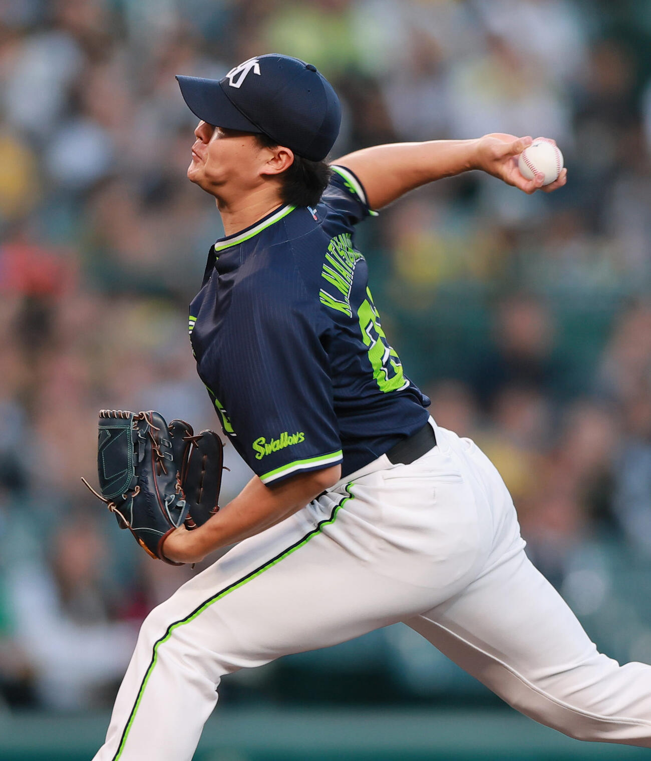阪神対ヤクルト　ヤクルト先発の松本健（撮影・上山淳一）
