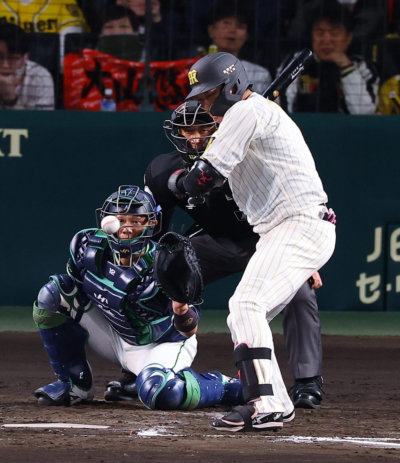 阪神対ヤクルト　3回裏阪神2死二塁、大山は四球を選ぶ（撮影・上田博志）