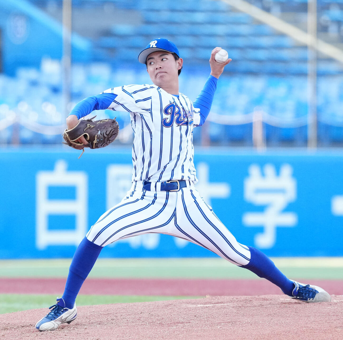 立正大対東洋大　立正大先発の大村（撮影・江口和貴）