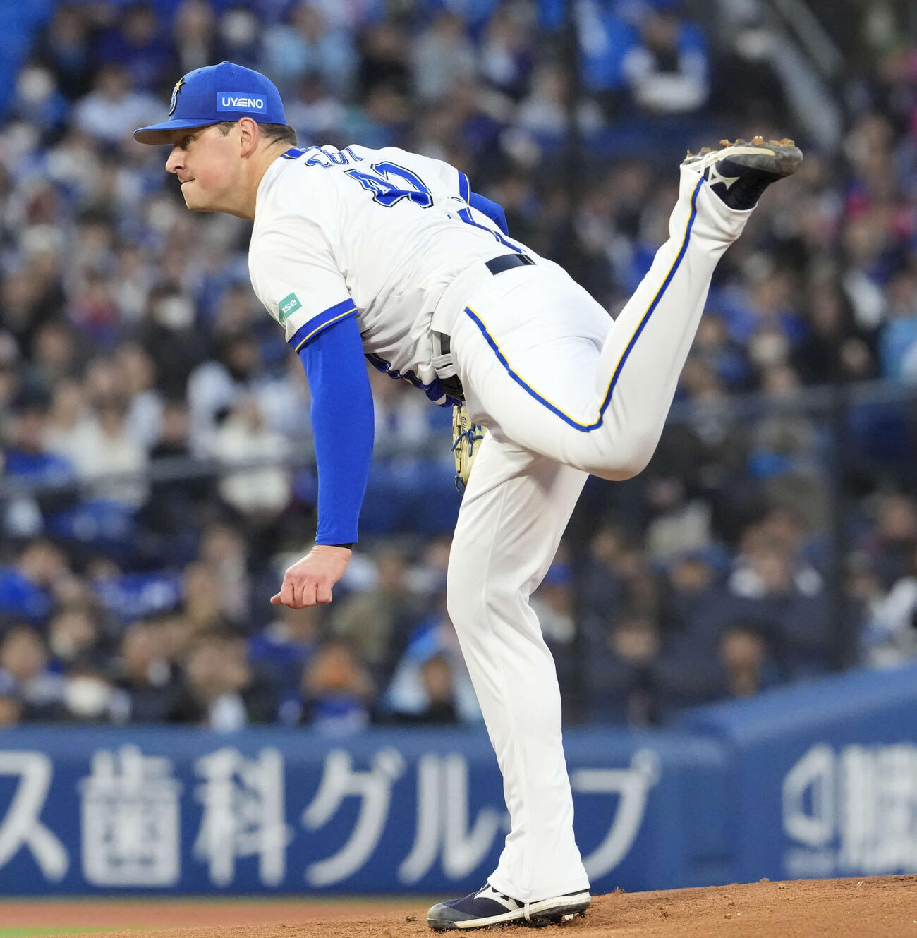 DeNA対中日　DeNA先発のコックス（撮影・小島史椰）