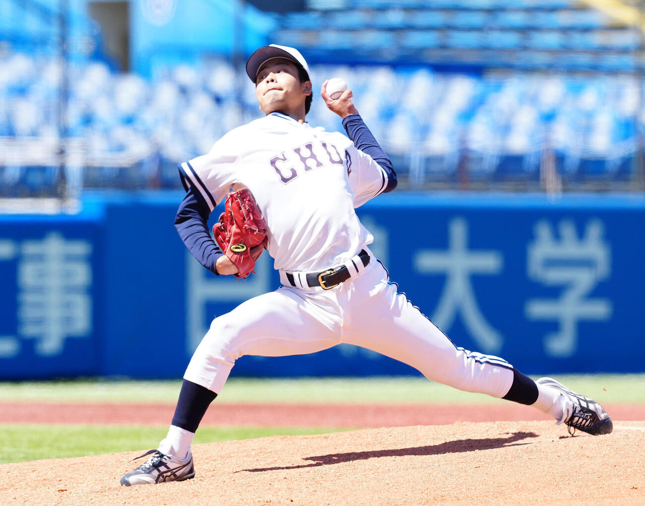 中大対国学院大　中大先発の西村（撮影・江口和貴）