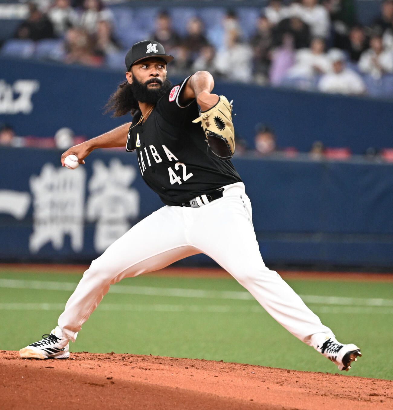 オリックス対ロッテ　ロッテ先発のジャクソン（撮影・和賀正仁）