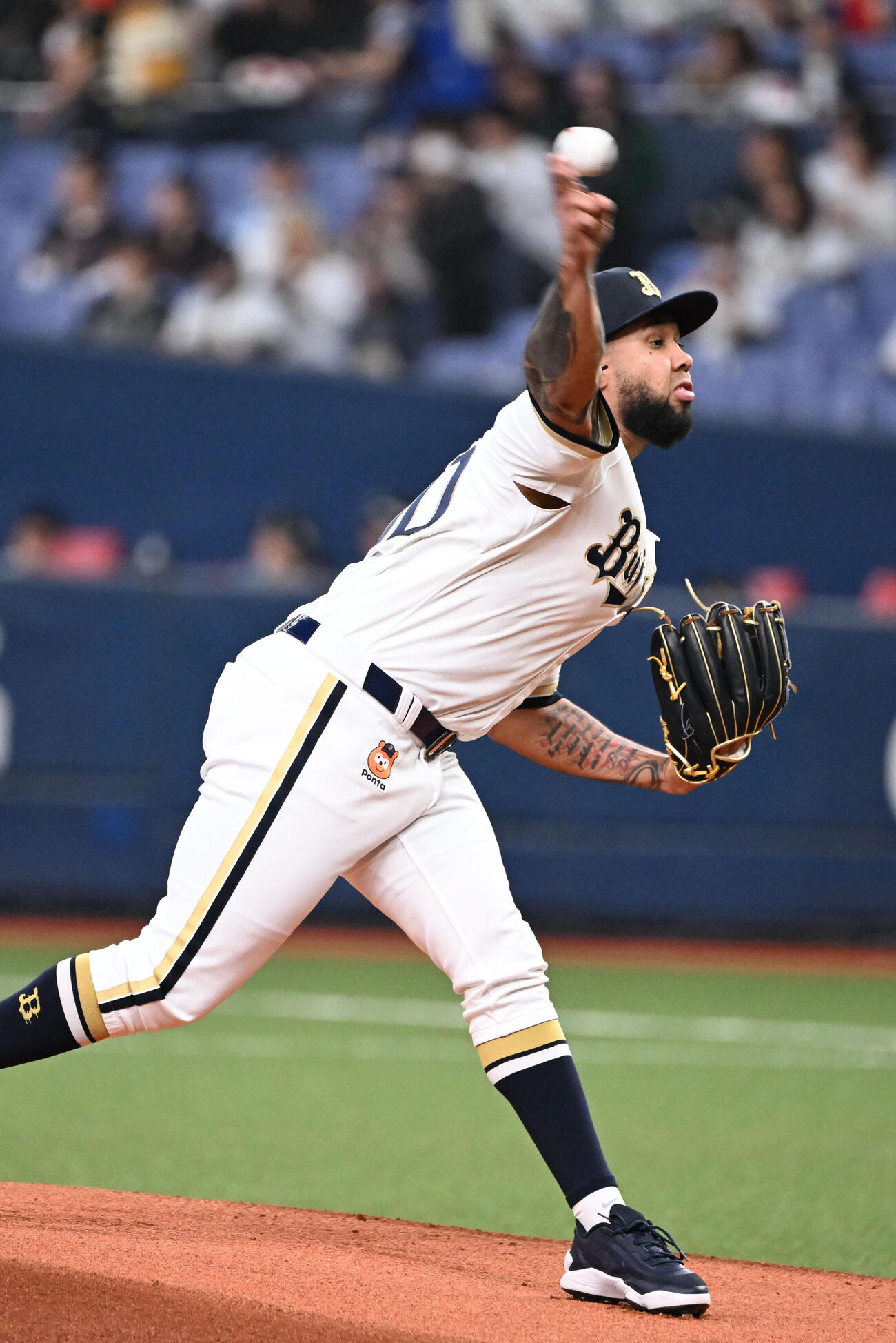 オリックス対ロッテ　先発するオリックス・エスピノーザ（撮影・和賀正仁）