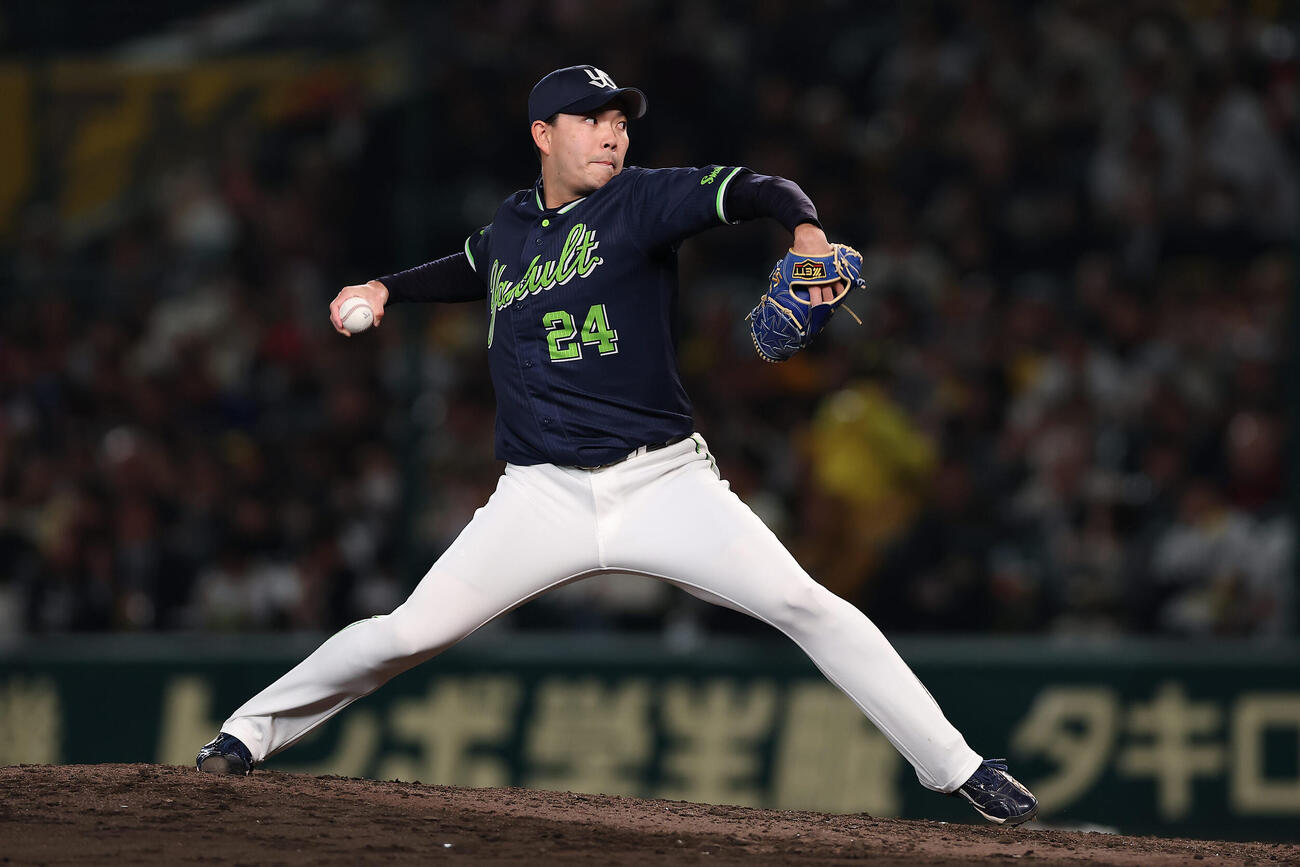 阪神対ヤクルト　ヤクルト4番手の星（撮影・前田充）